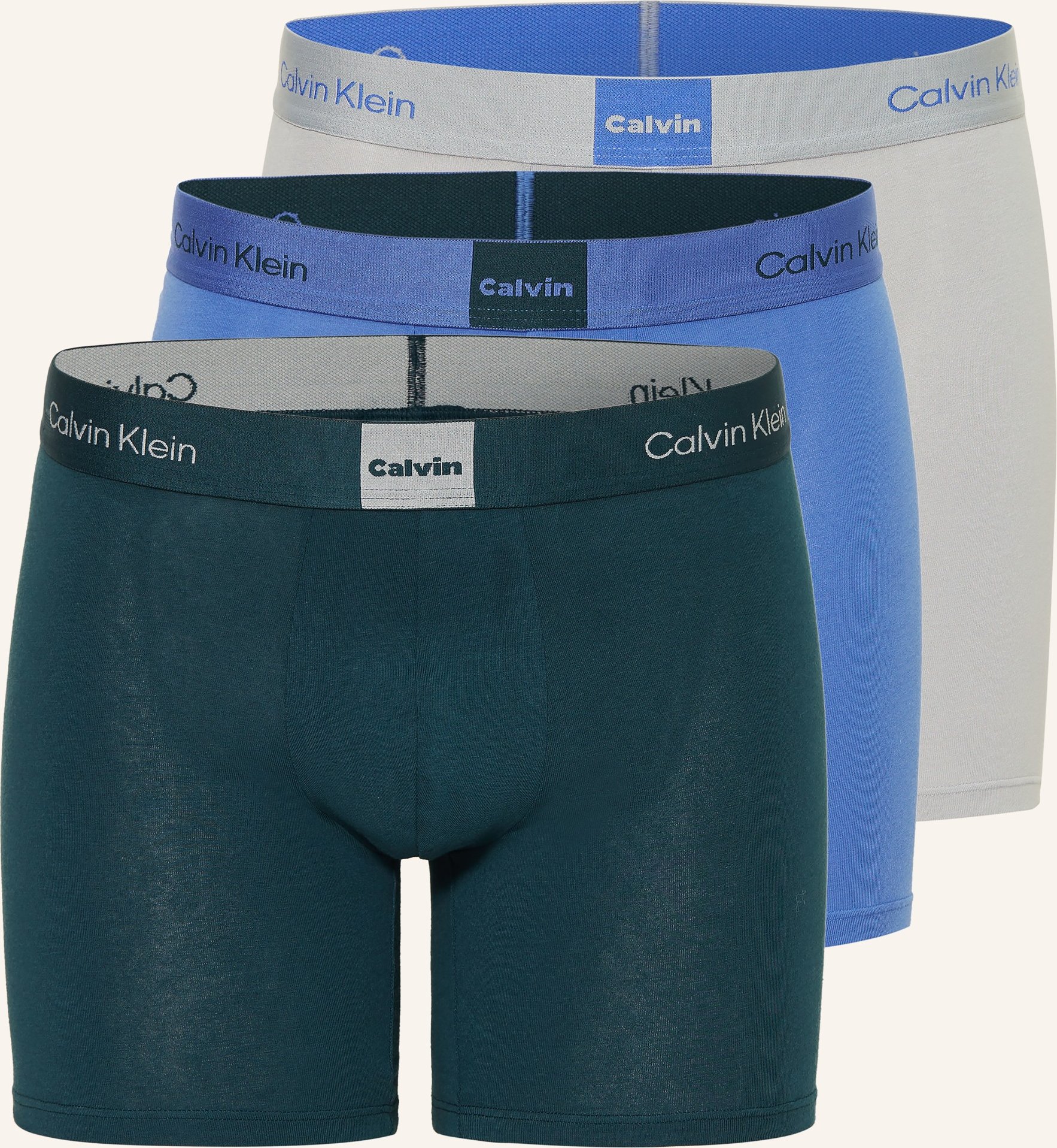 Calvin Klein 3er-Pack Boxershorts Icon Logo Graphic blau