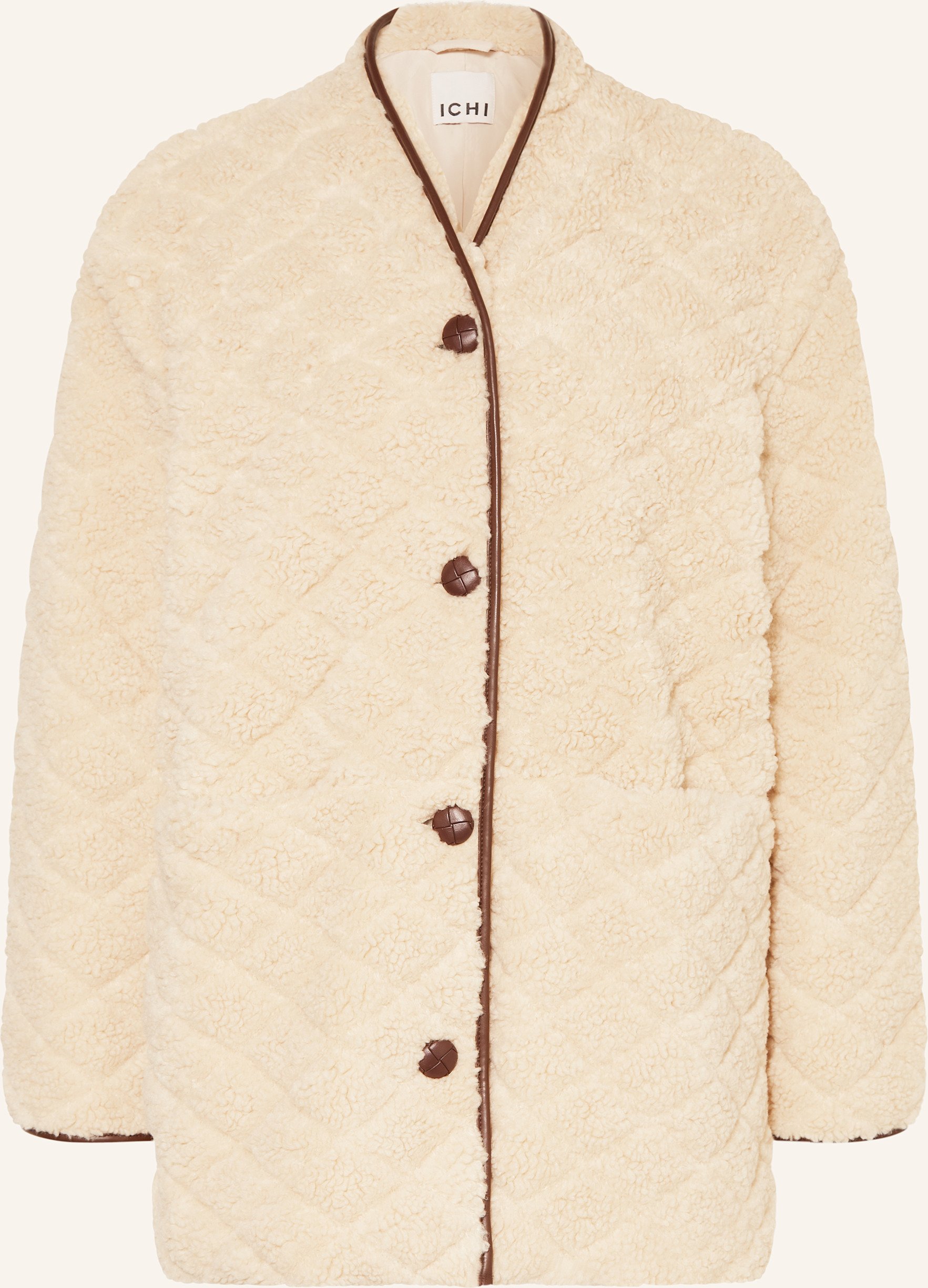 Thumbnail - Ichi Teddyfell-Mantel Ihsolava beige