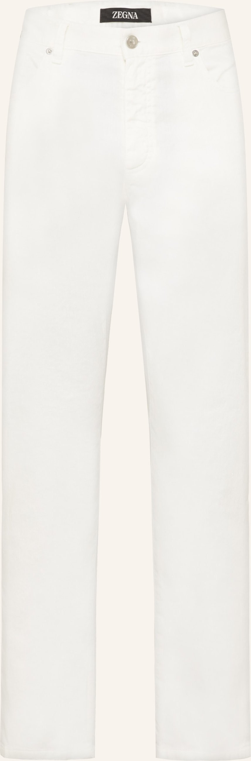 Zegna Hose Slim Fit Mit Leinen weiss