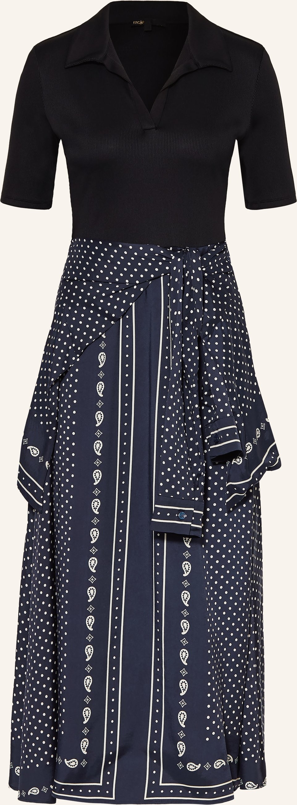 Maje Kleid Im Materialmix blau