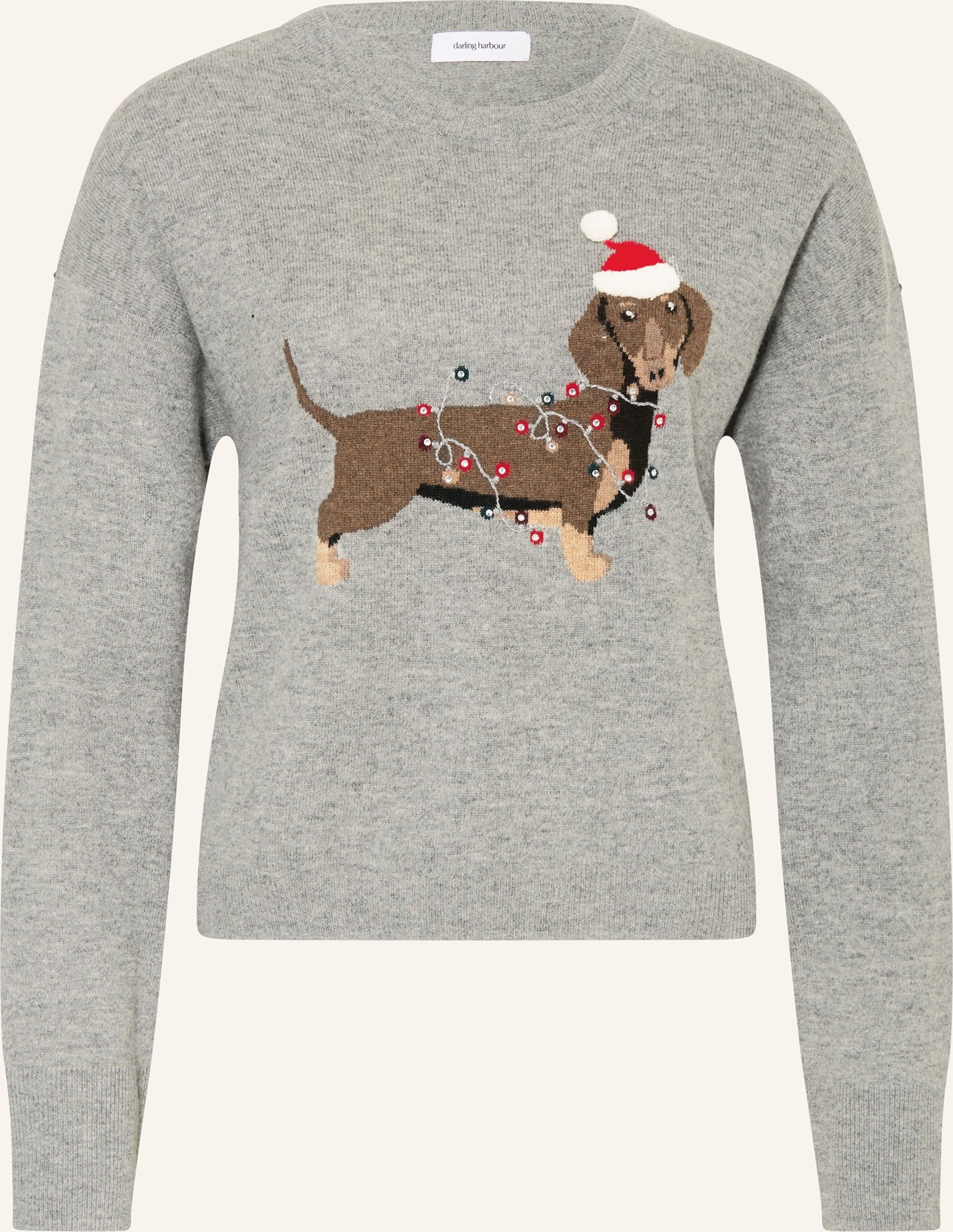 Darling Harbour Pullover Mit Schmucksteinen grau