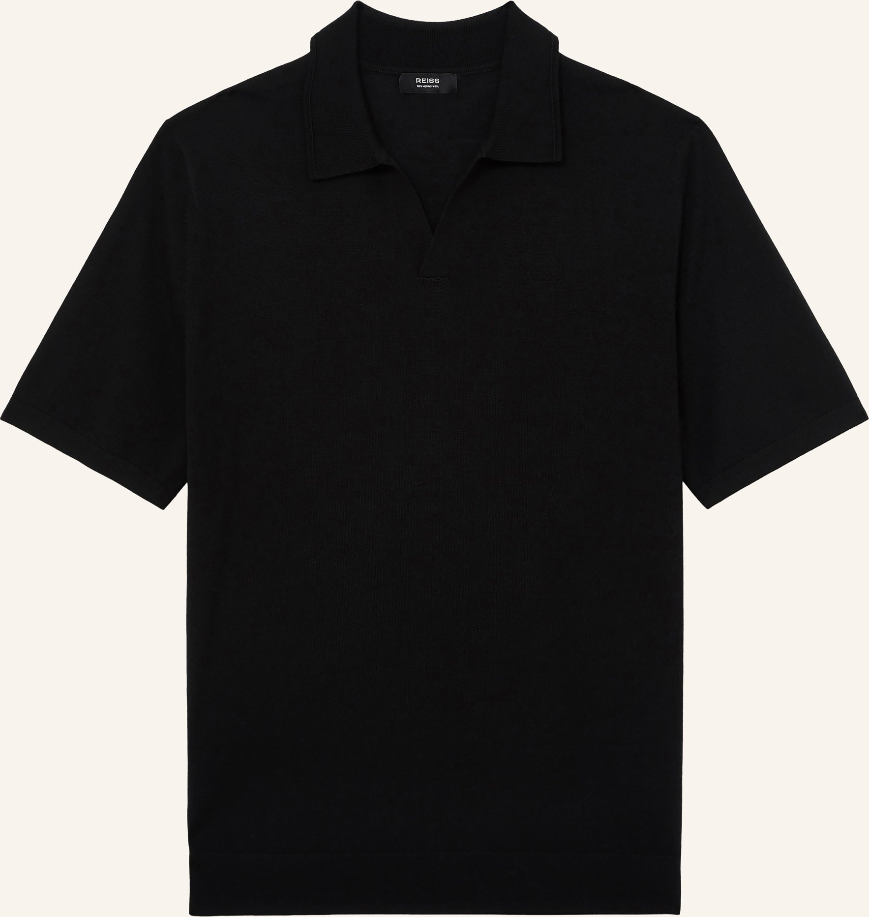 Reiss Strick-Poloshirt Duchie Aus Merinowolle schwarz