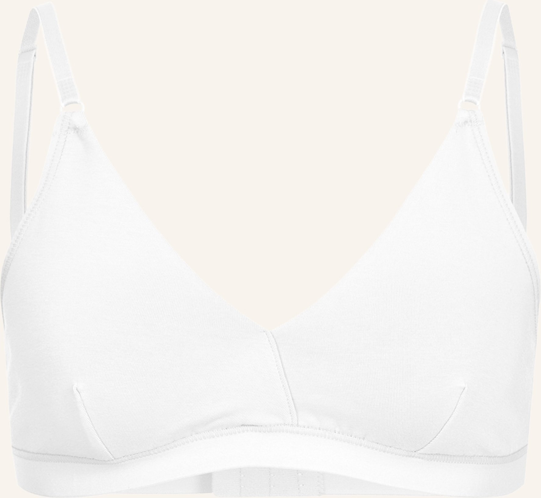 Erlich Textil Viola Bügelloser Bh Mittlerer Halt Aus Bio-Baumwolle - Verstellbare Träger weiss