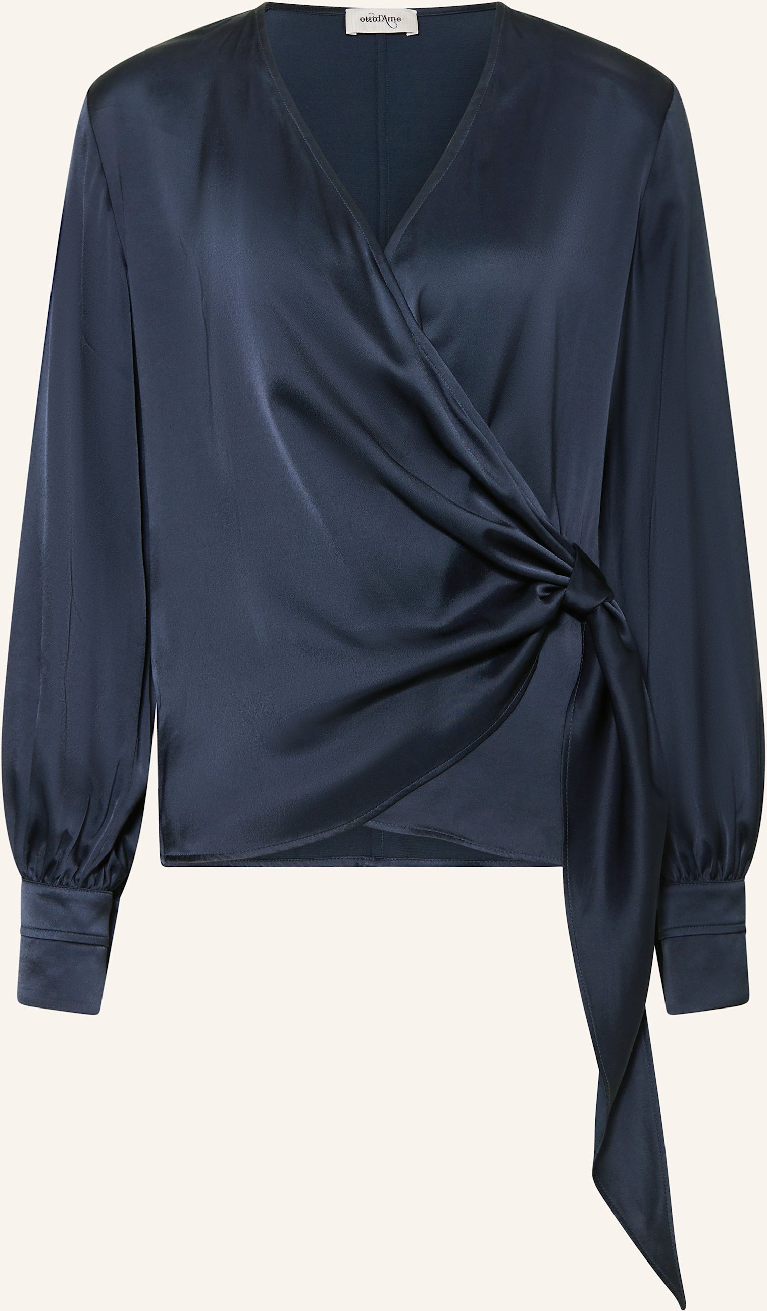 Ottod'ame Wickelbluse Aus Satin blau