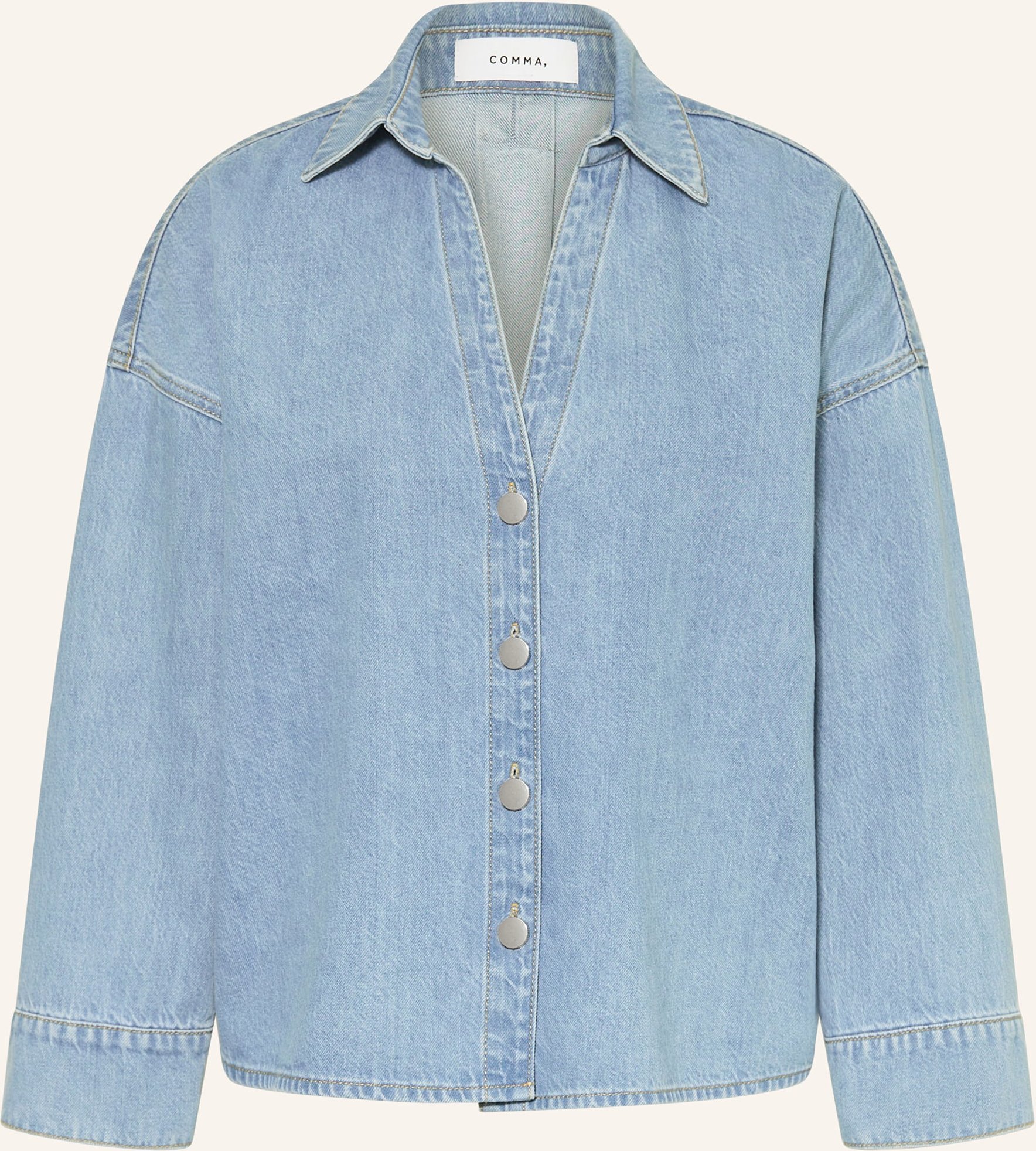 Comma Jeansbluse blau