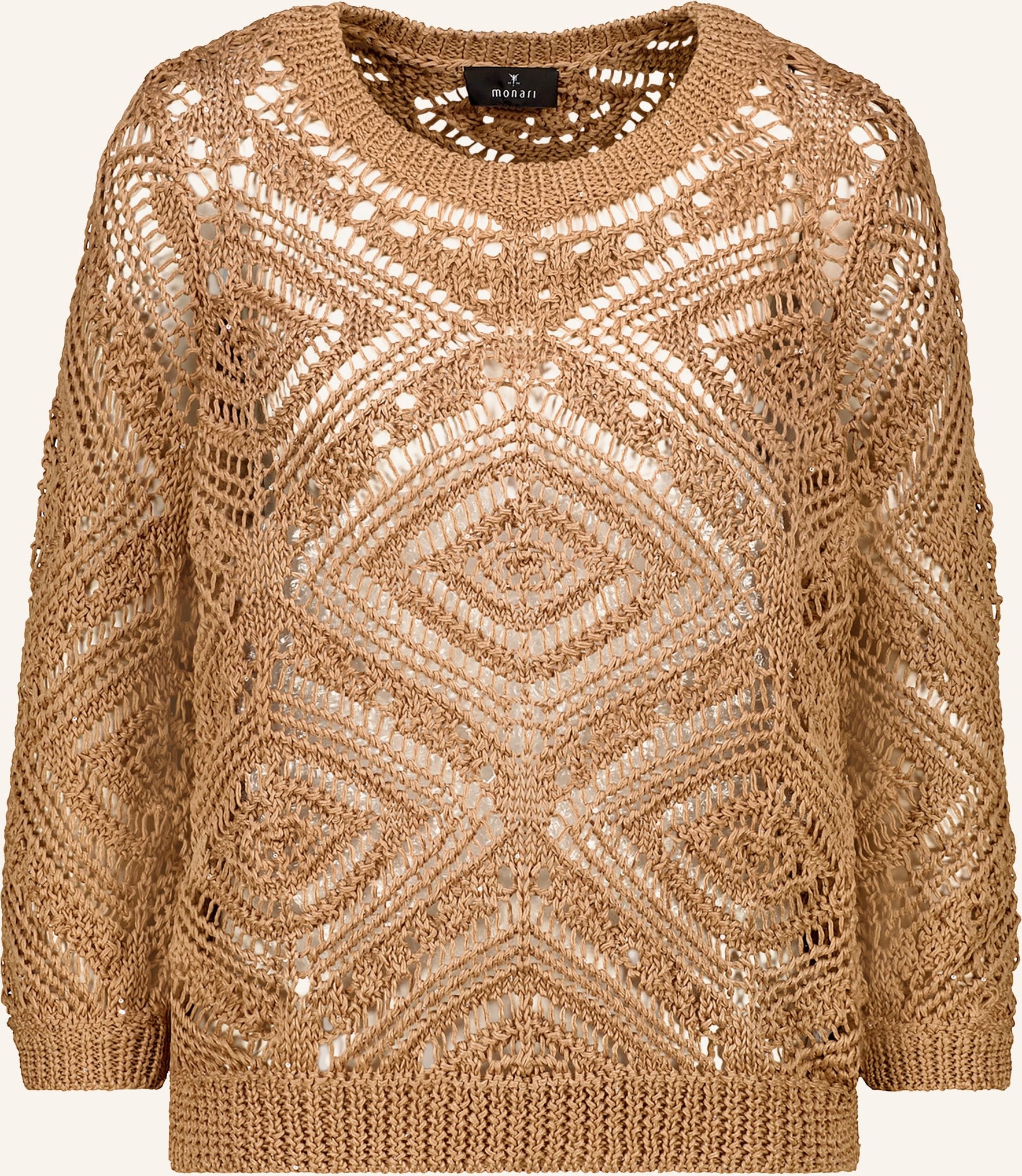Monari Pullover Mit Pailletten beige
