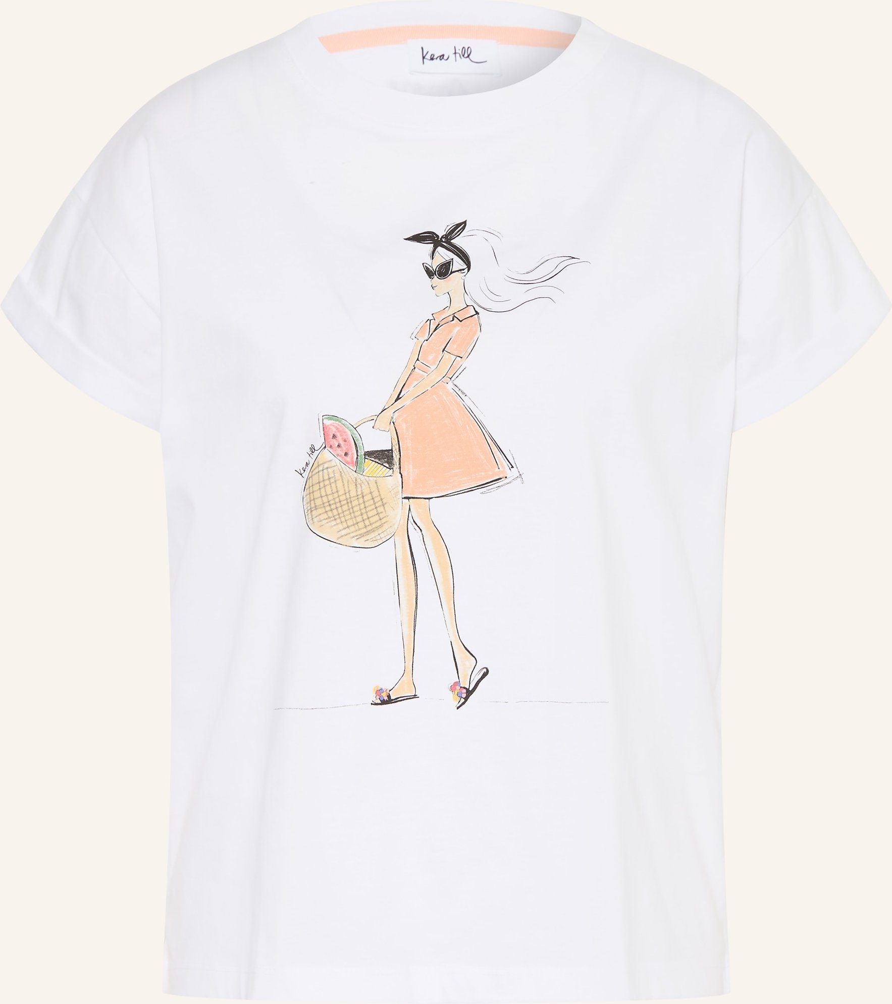 Kera Till T-Shirt Frau Im Kleid weiss