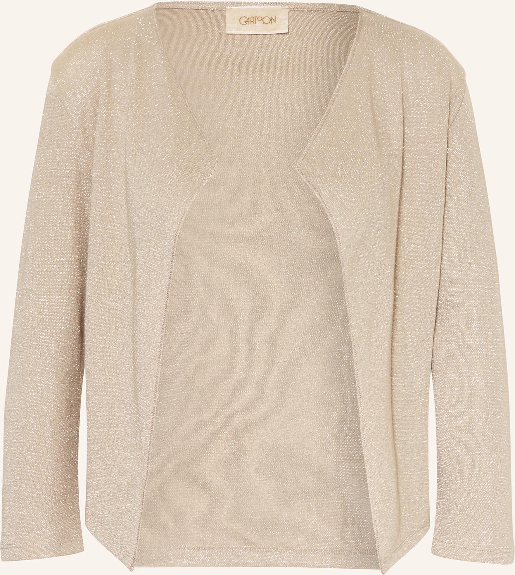 Cartoon Strickhülle Mit 3/4-Arm Und Glitzergarn beige