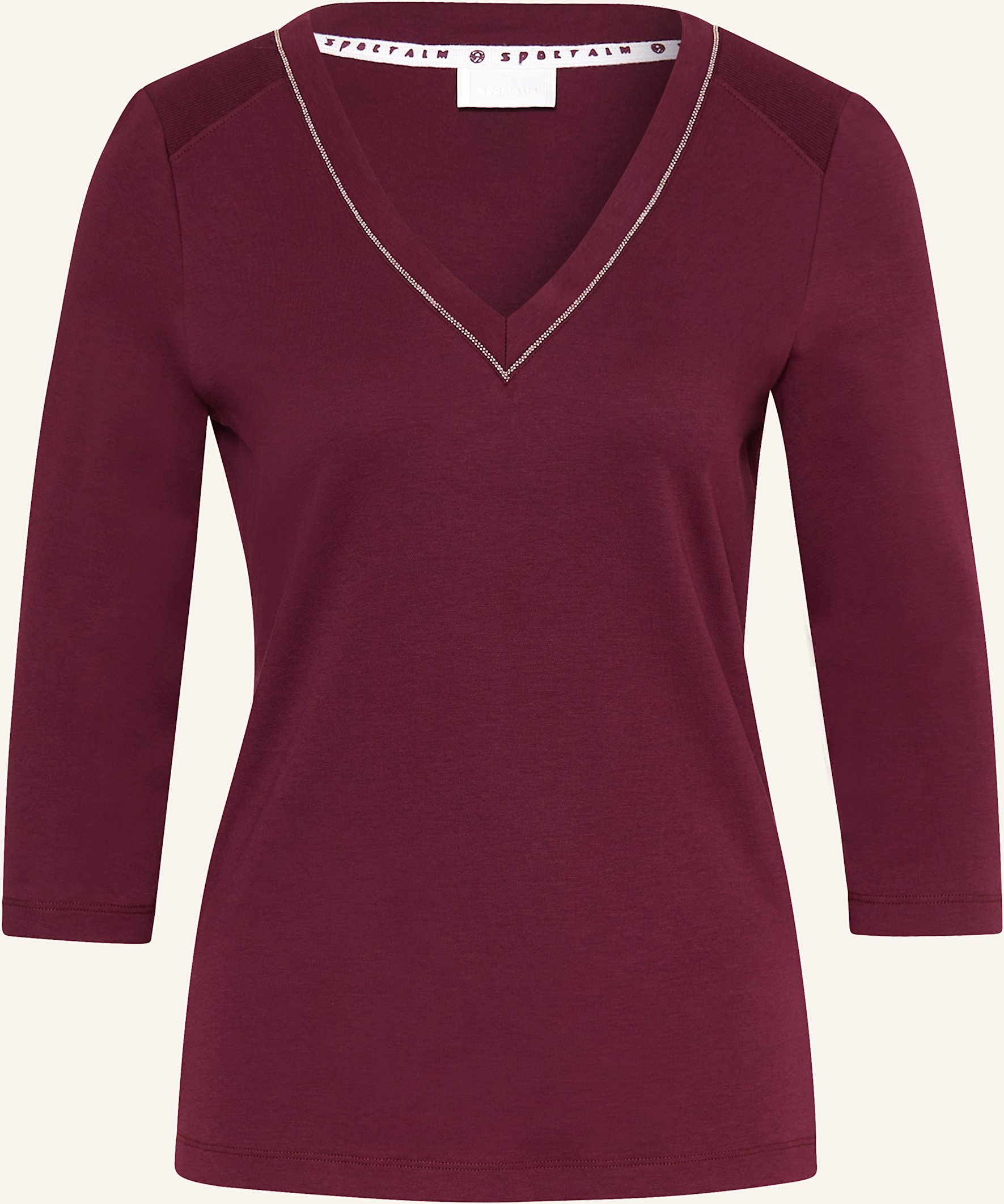 Sportalm T-Shirt Olaf Mit 3/4-Arm Und Schmucksteinen rot