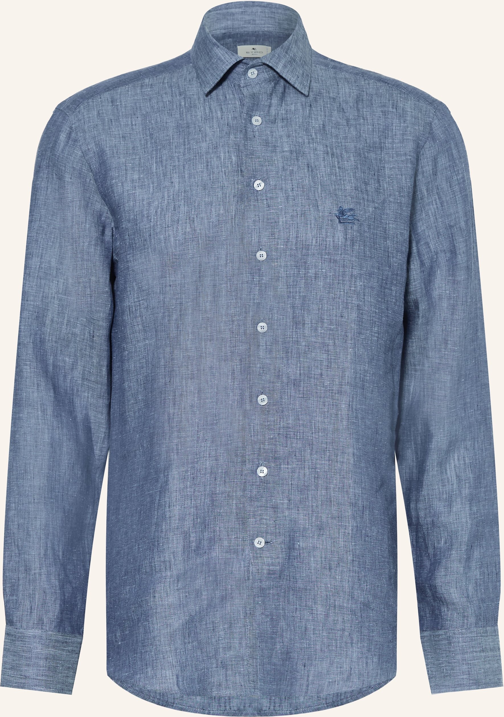 Etro Leinenhemd Regular Fit blau