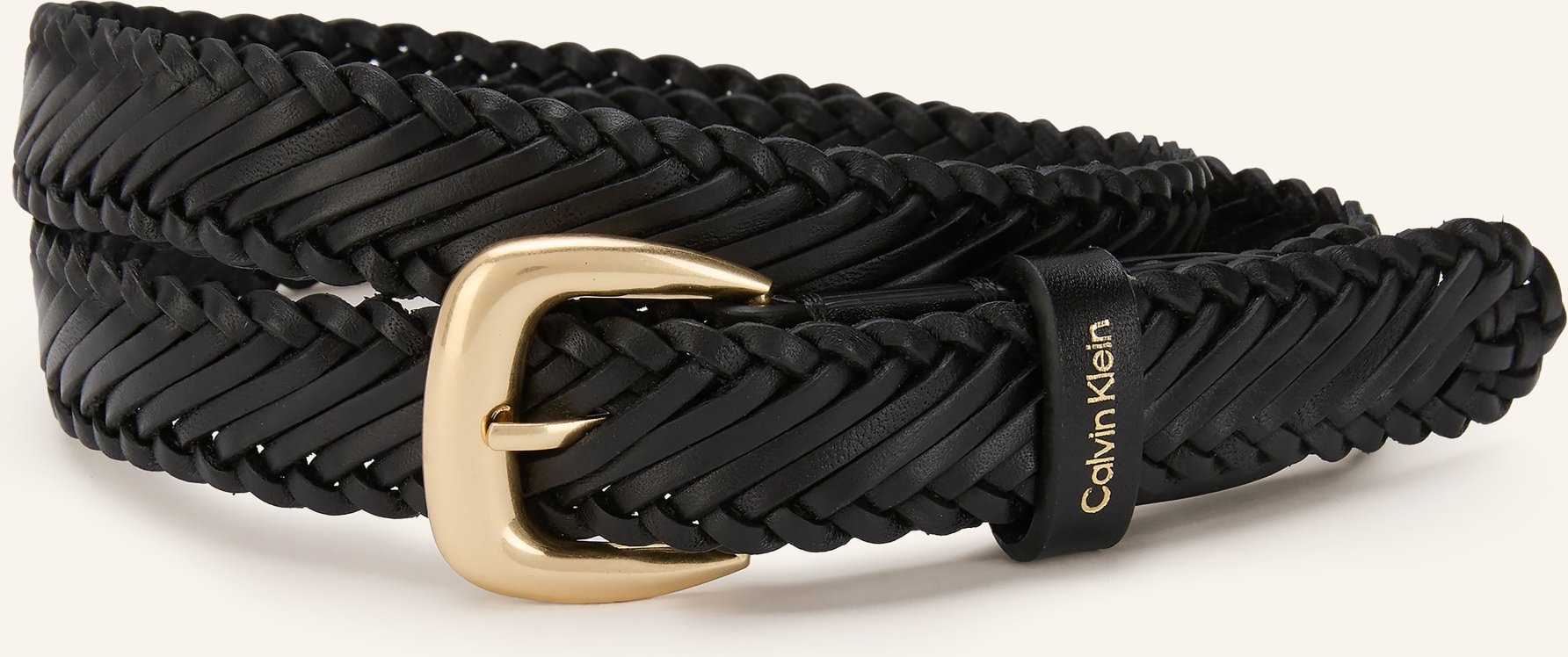 Calvin Klein Flechtgürtel Aus Leder schwarz