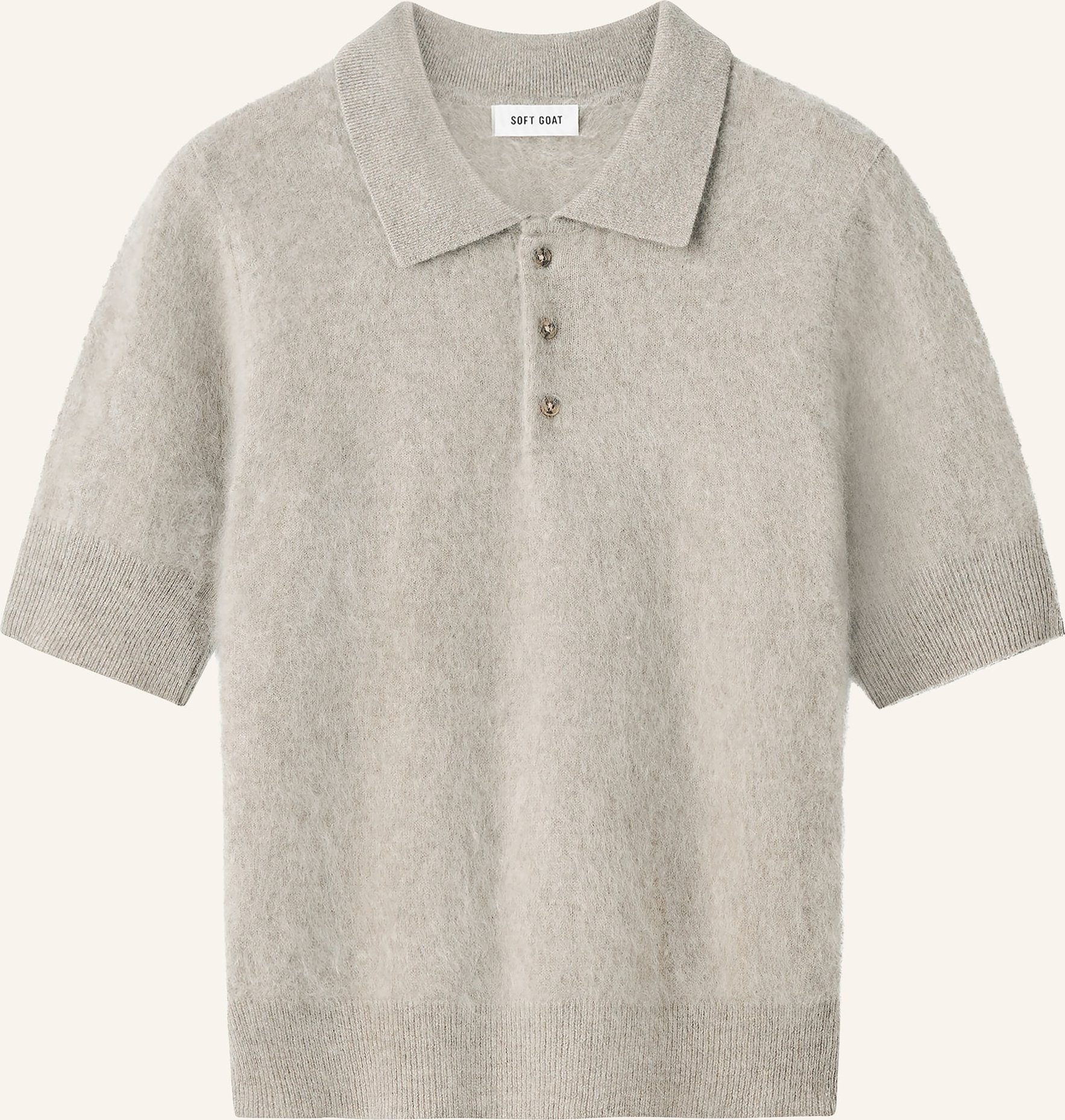 Soft Goat Strick-Poloshirt Aus Cashmere grau