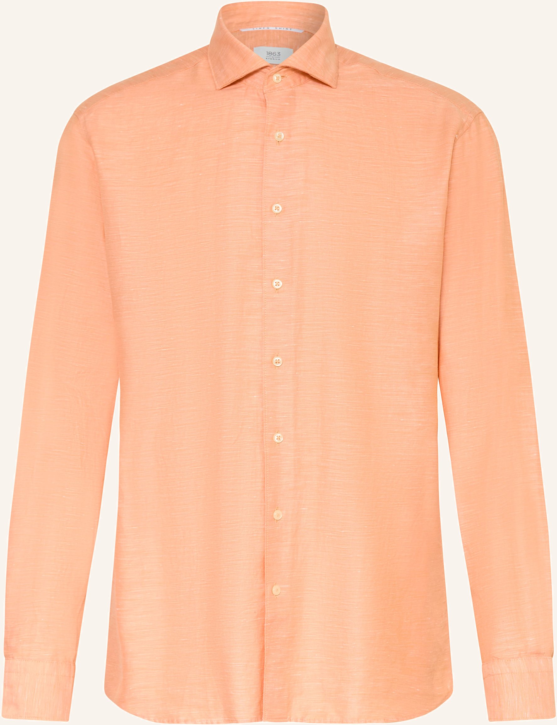 Thumbnail - 1863 By Eterna Hemd Modern Fit Mit Leinen orange