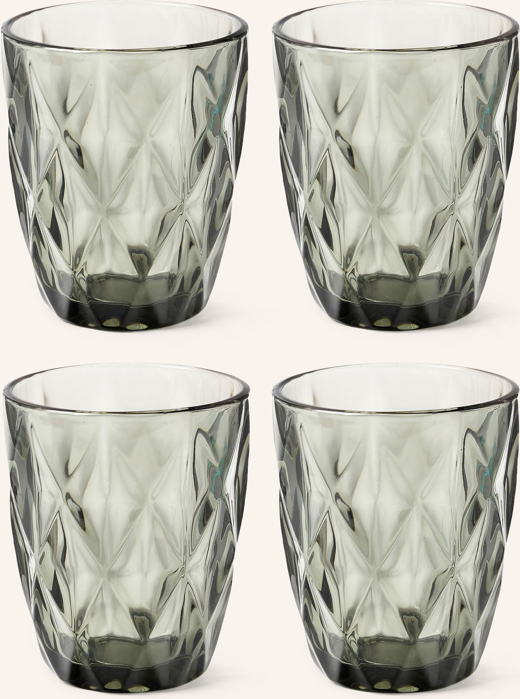 Westwing Collection 4er-Set Trinkgläser Colorado grau