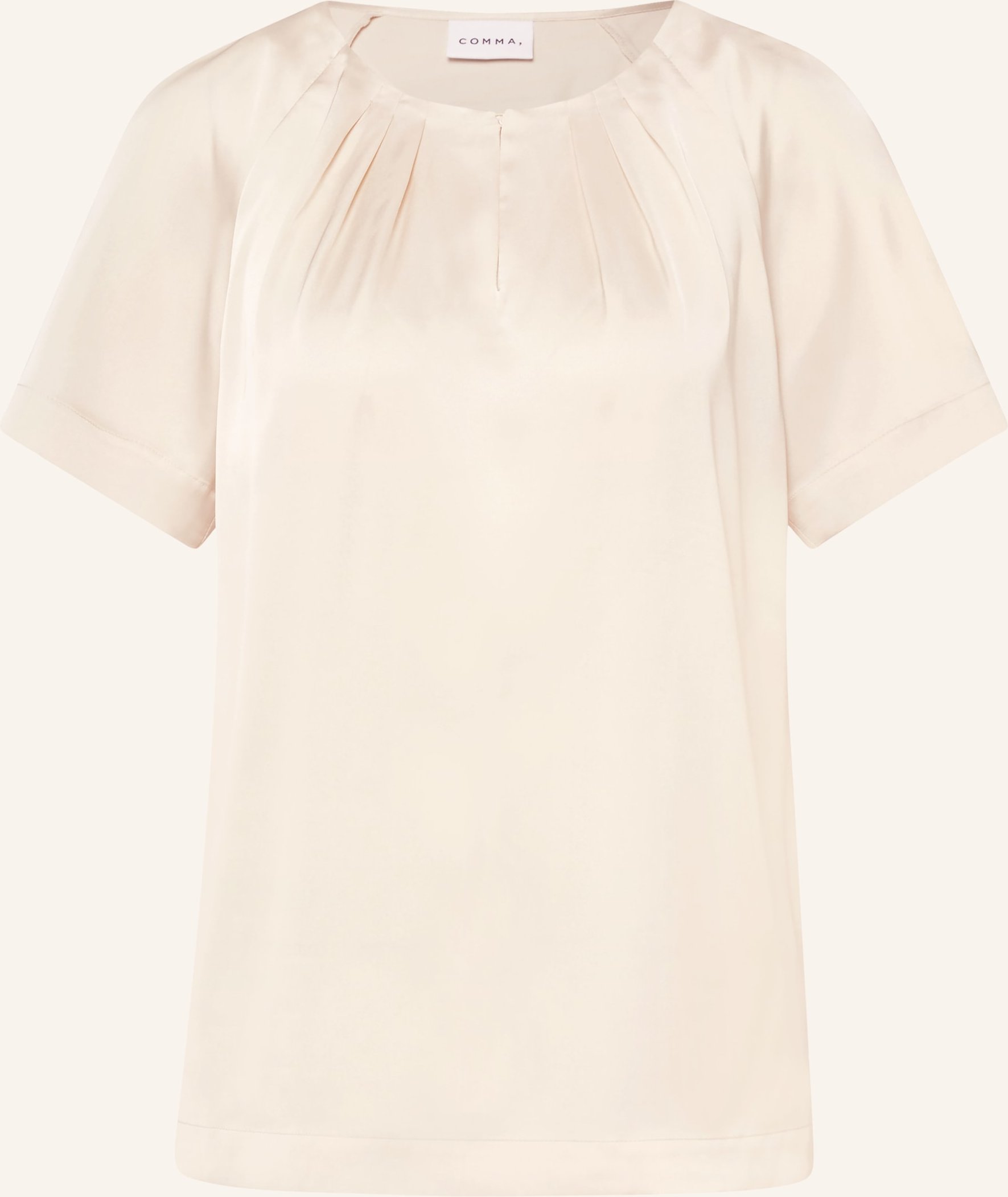 Comma Blusenshirt Aus Satin beige