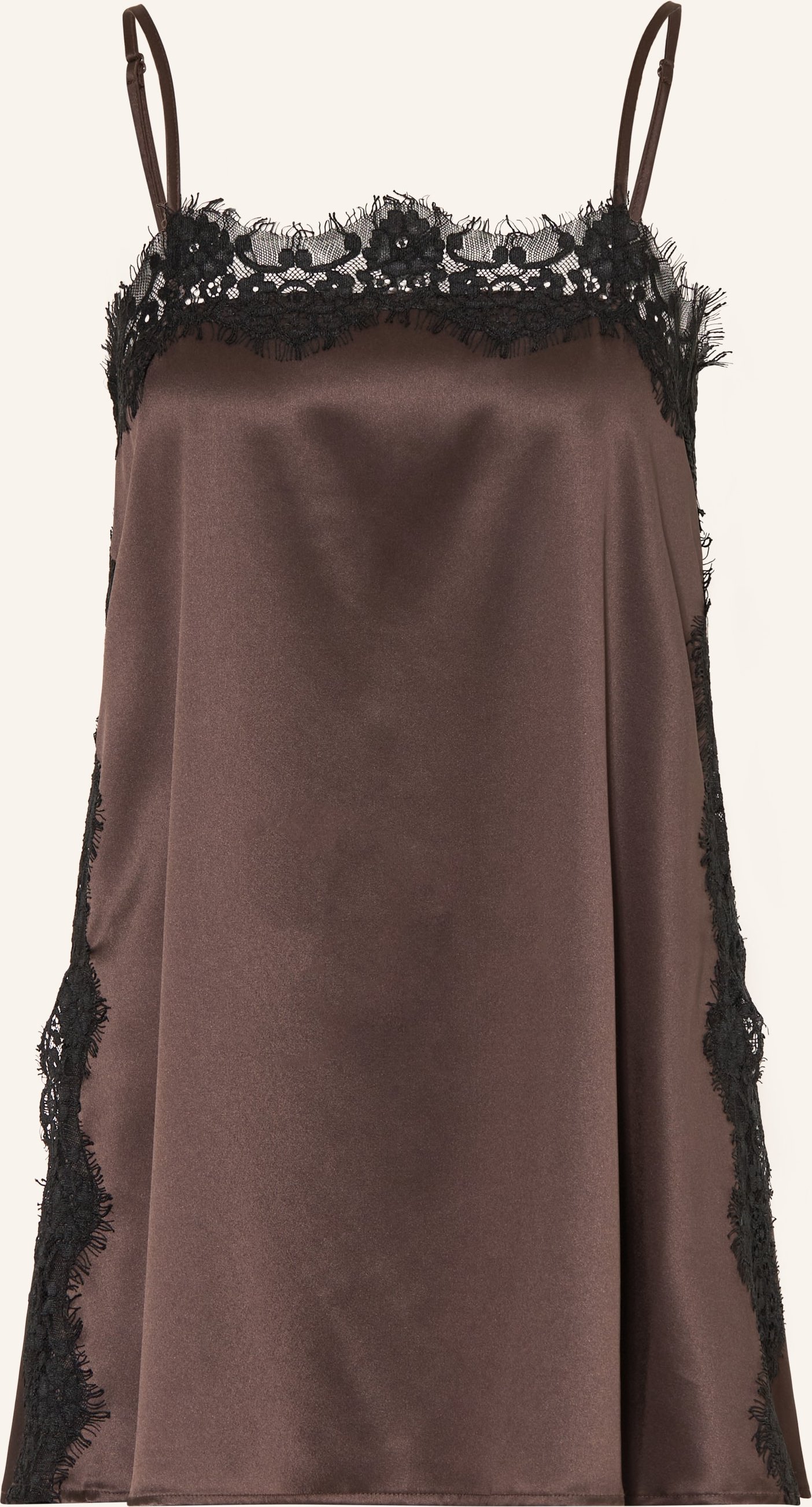 Mrs & Hugs Satintop Mit Spitze braun