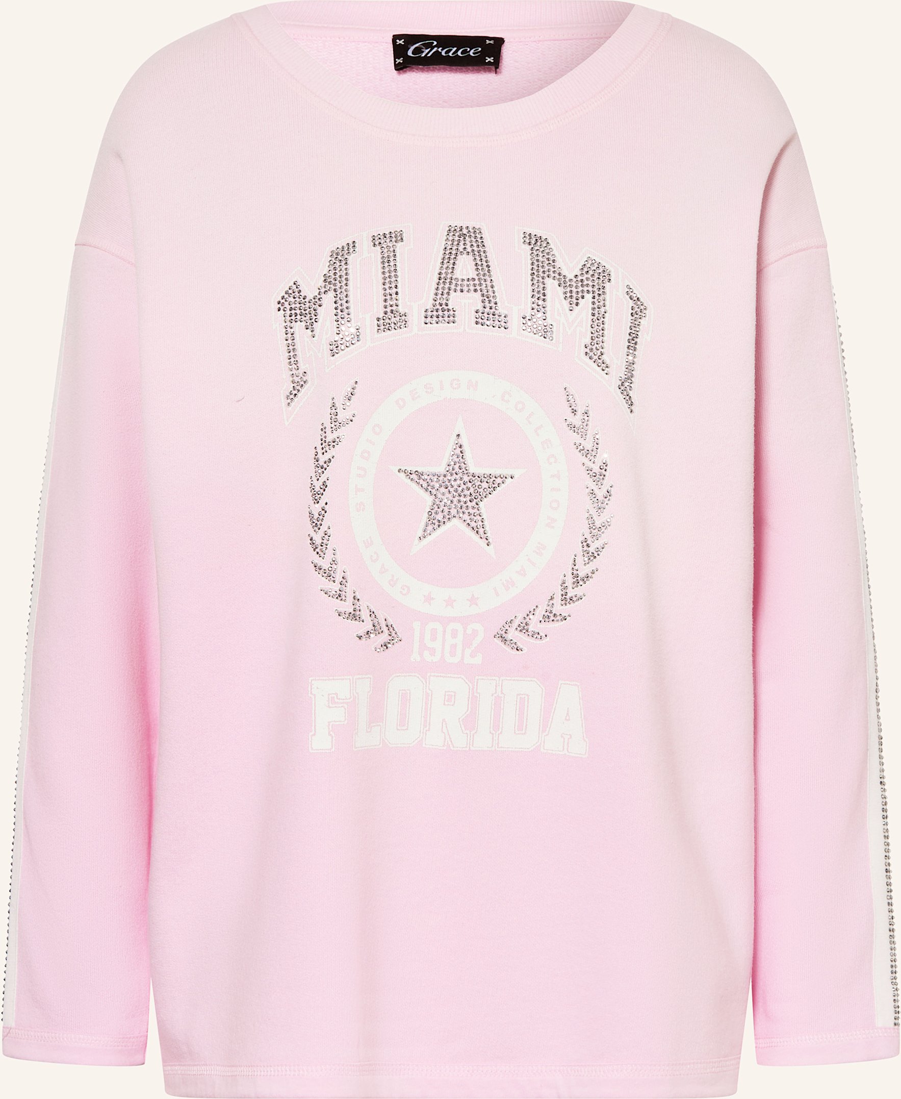 Grace Sweatshirt Mit Schmucksteinen rosa