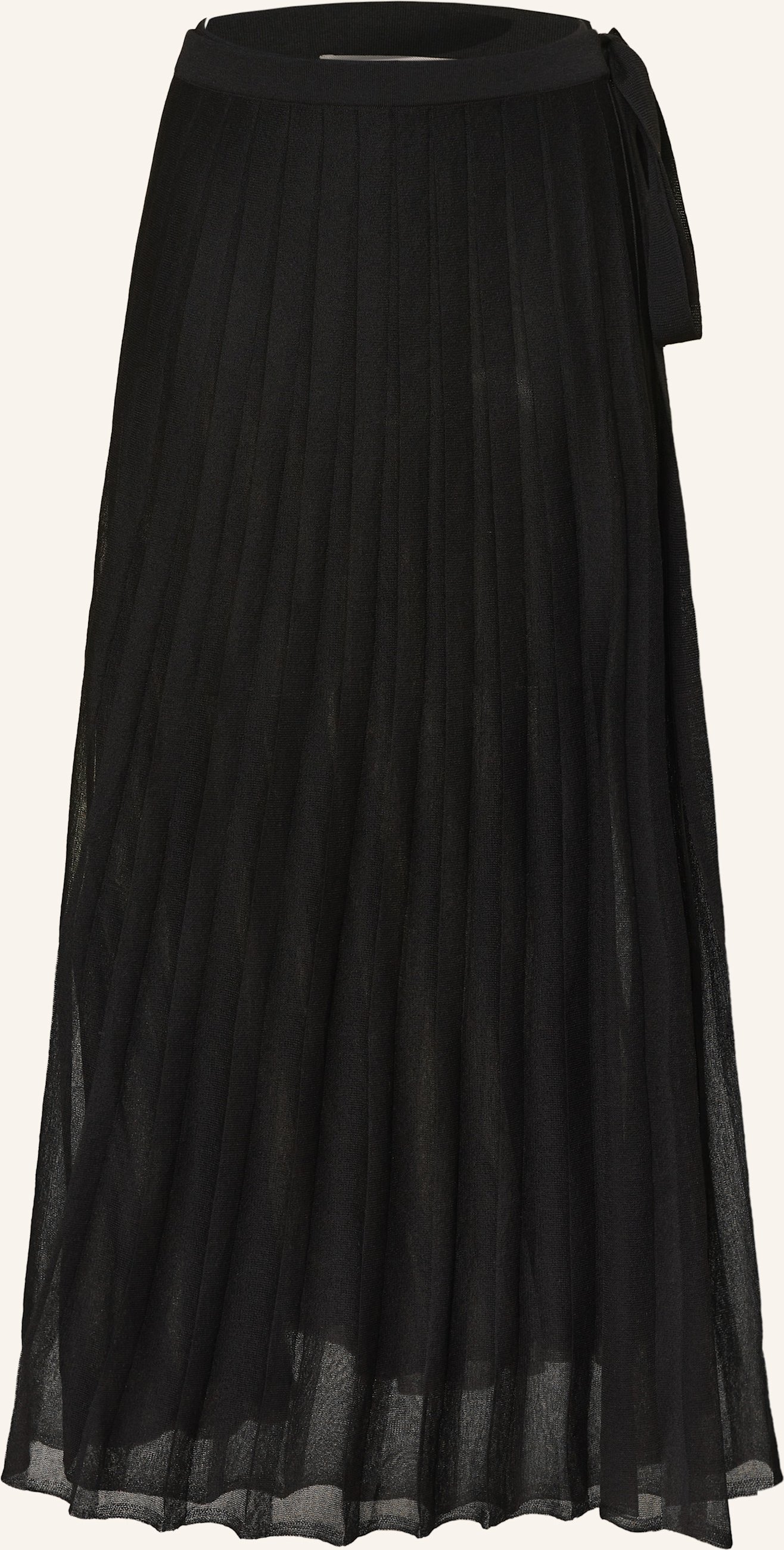 Remain Strickrock Mit Plissees schwarz