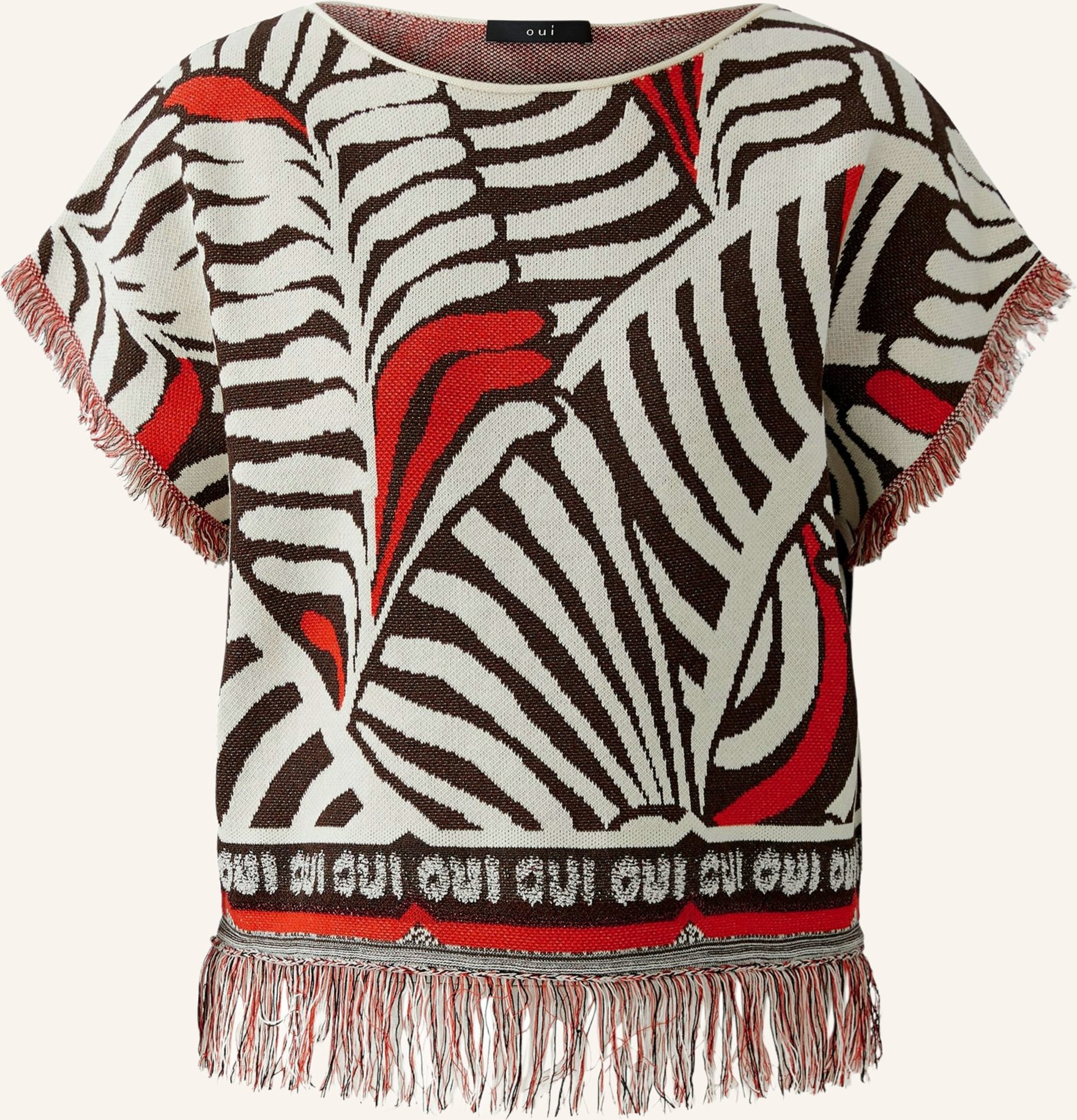 Oui Strickshirt braun