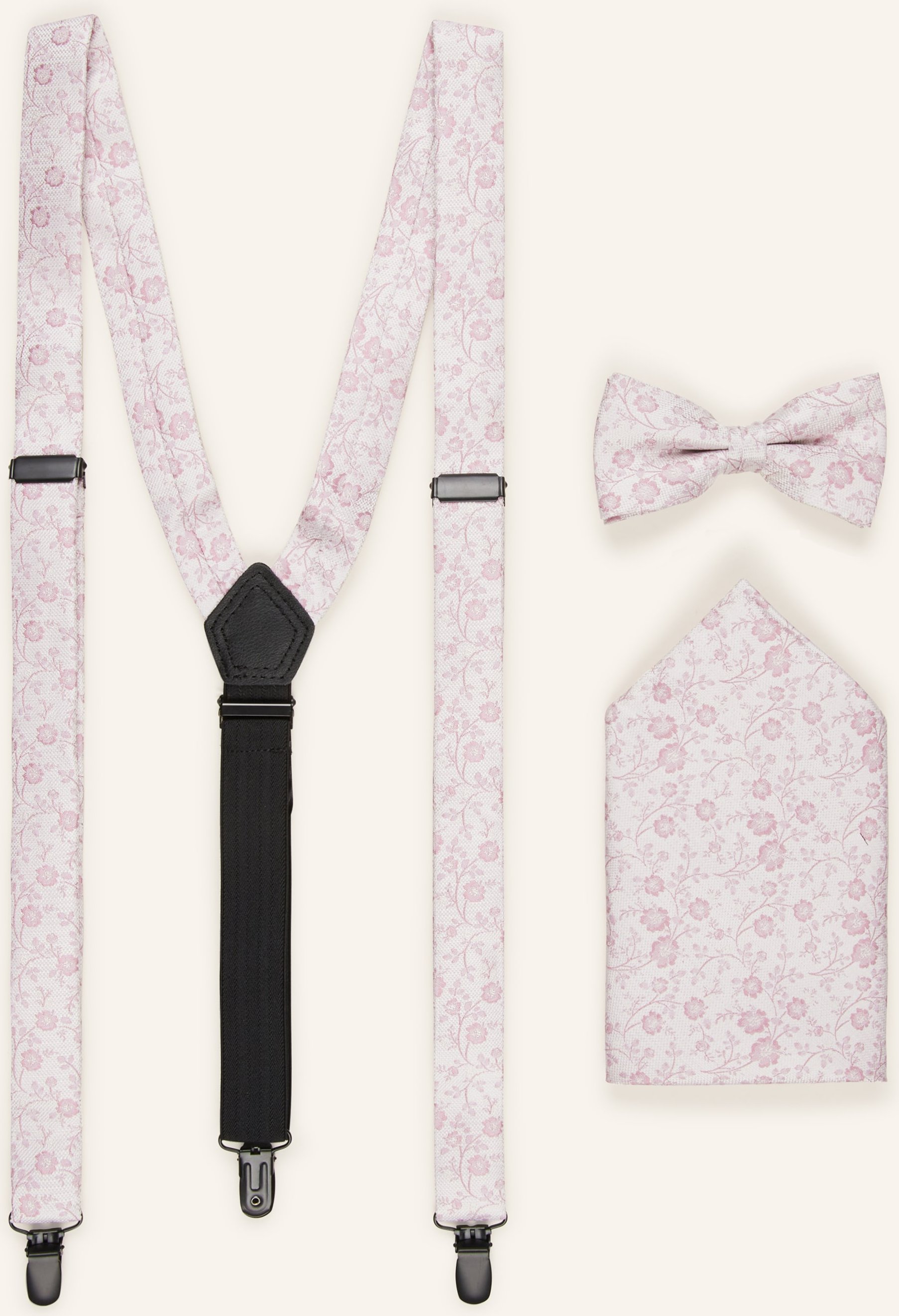 Thumbnail - Olymp Set: Hosenträger, Fliege Und Einstecktuch beige