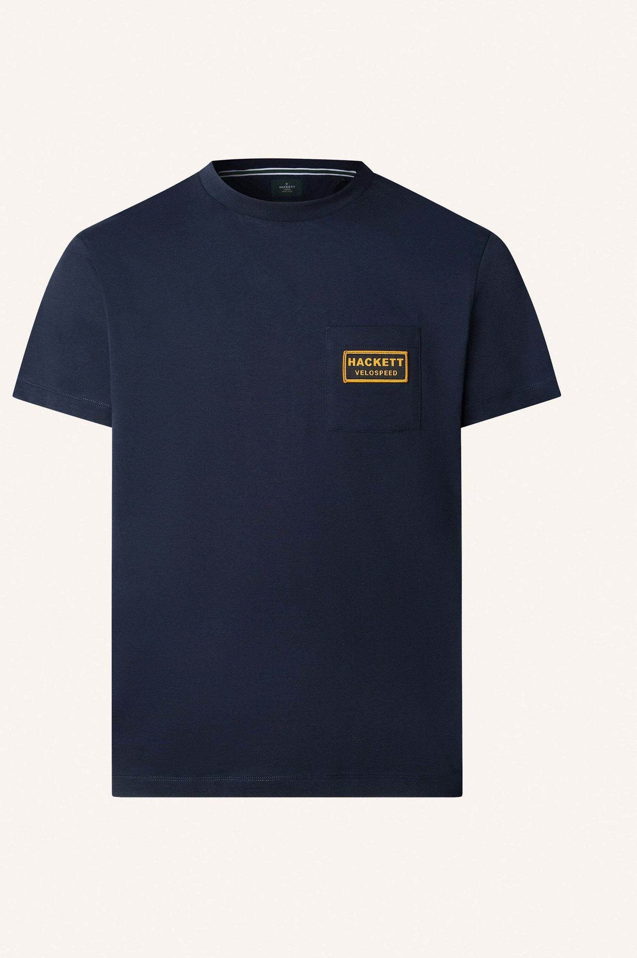 Hackett London T-Shirt Heritage Rally Pocket blau