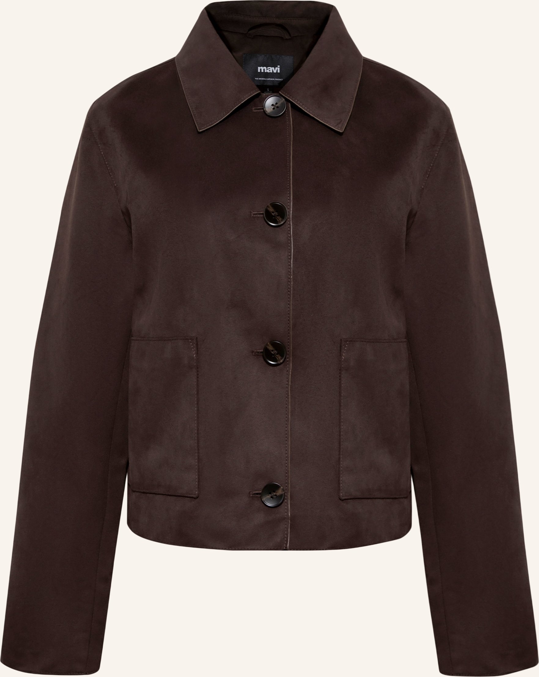 Mavi Kastenjacke In Lederoptik braun