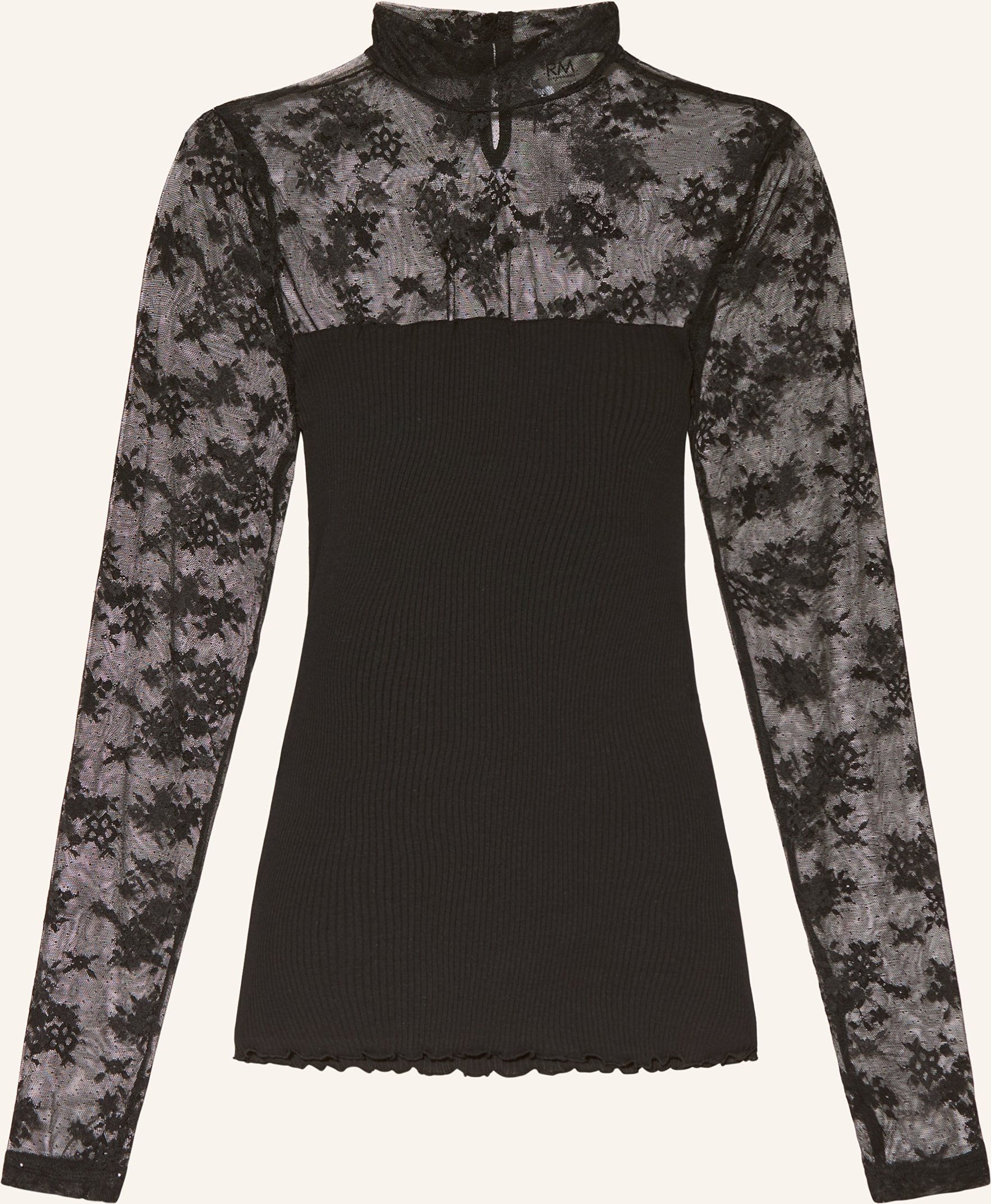 Rosemunde Longsleeve Balta Im Materialmix schwarz