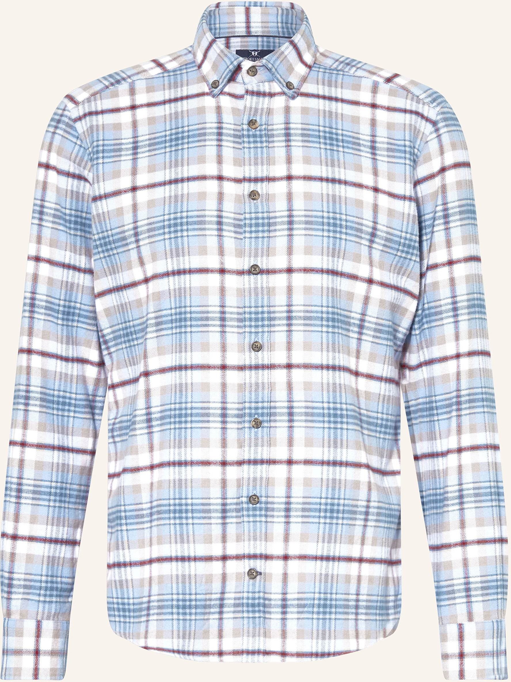 Strokesman's Flanellhemd Regular Fit blau