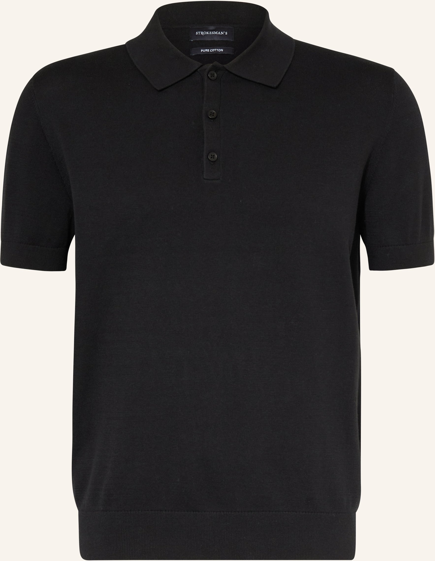 Strokesman's Strick-Poloshirt schwarz
