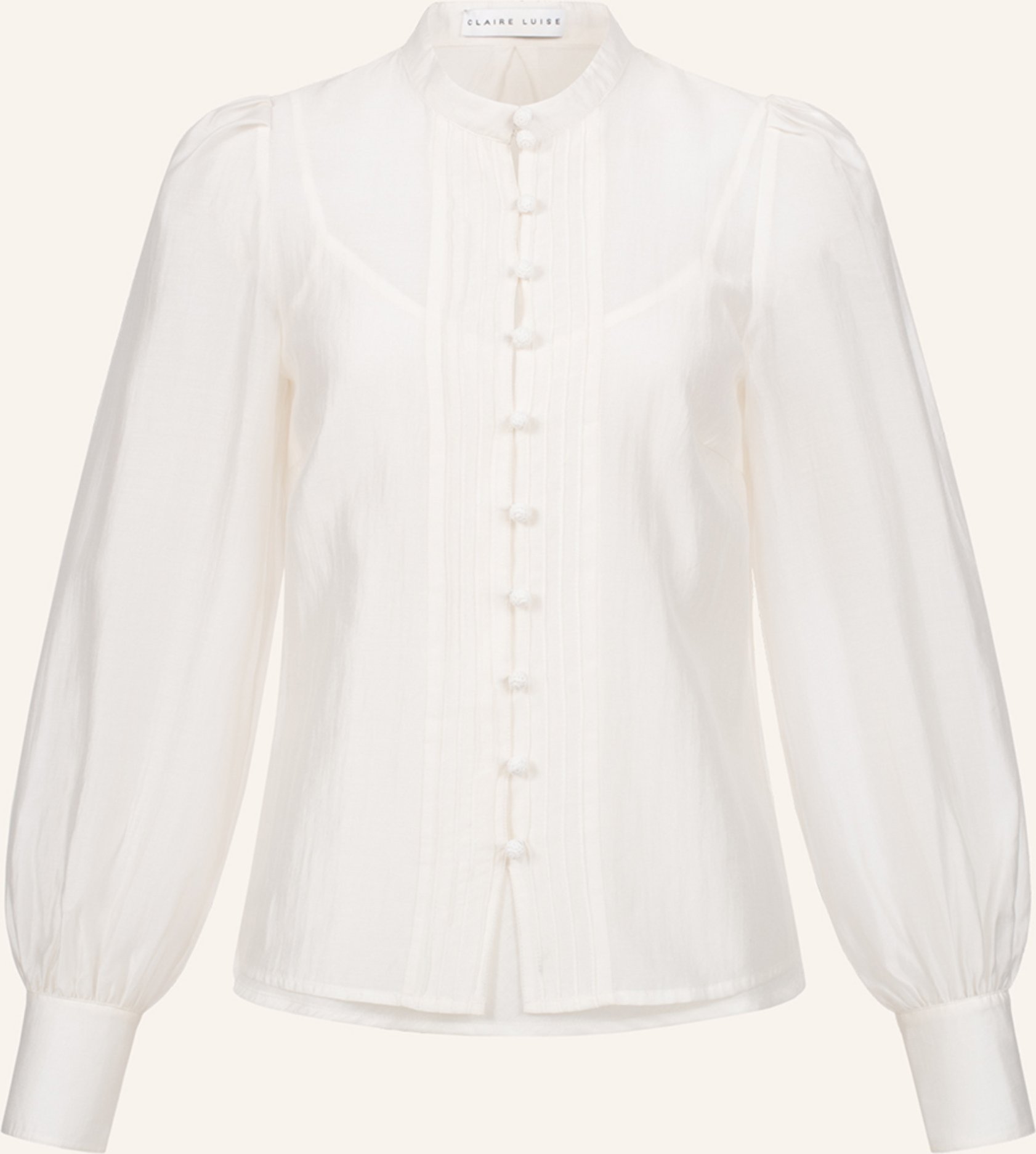Claire Luise Hemdbluse Mit Knopfleiste weiss
