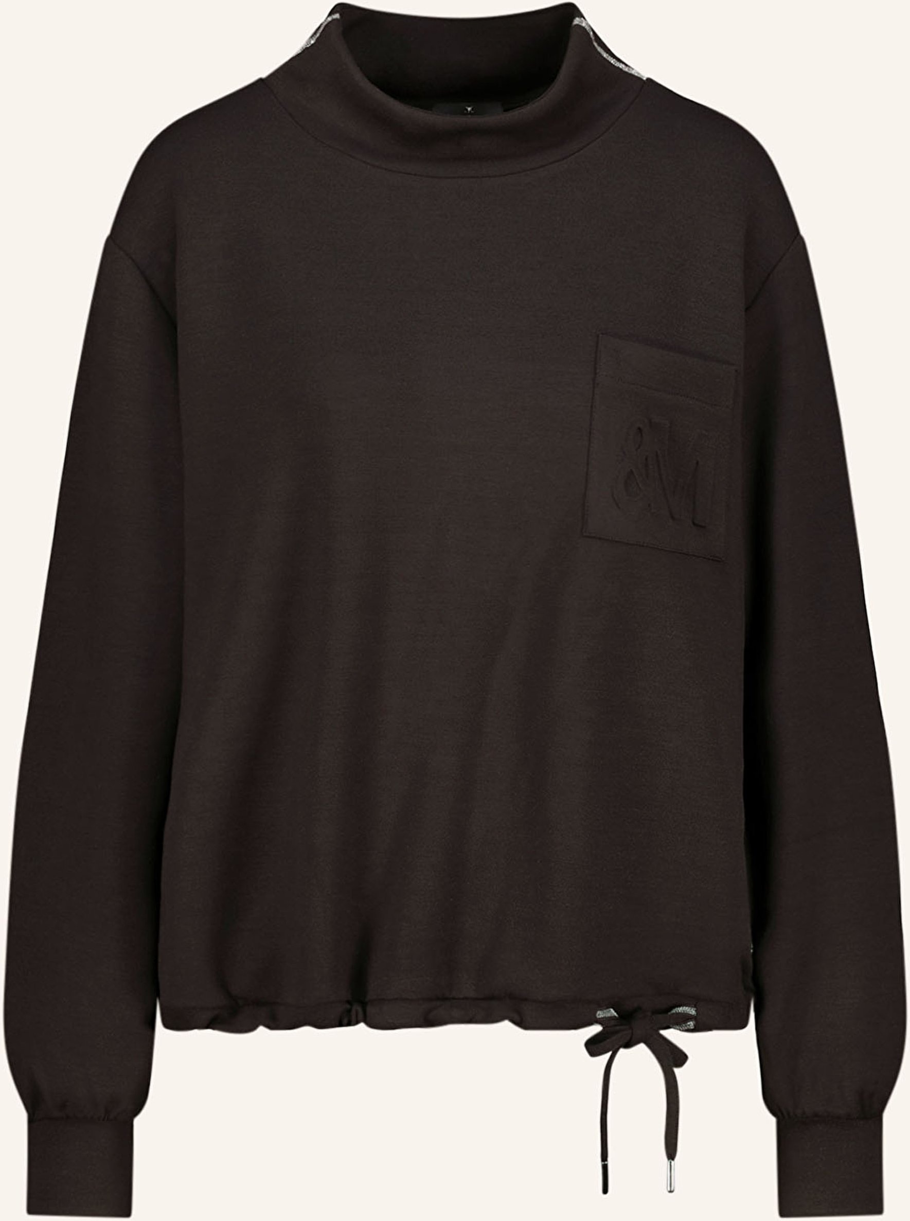 Monari Sweatshirt Mit Schmuckperlen schwarz