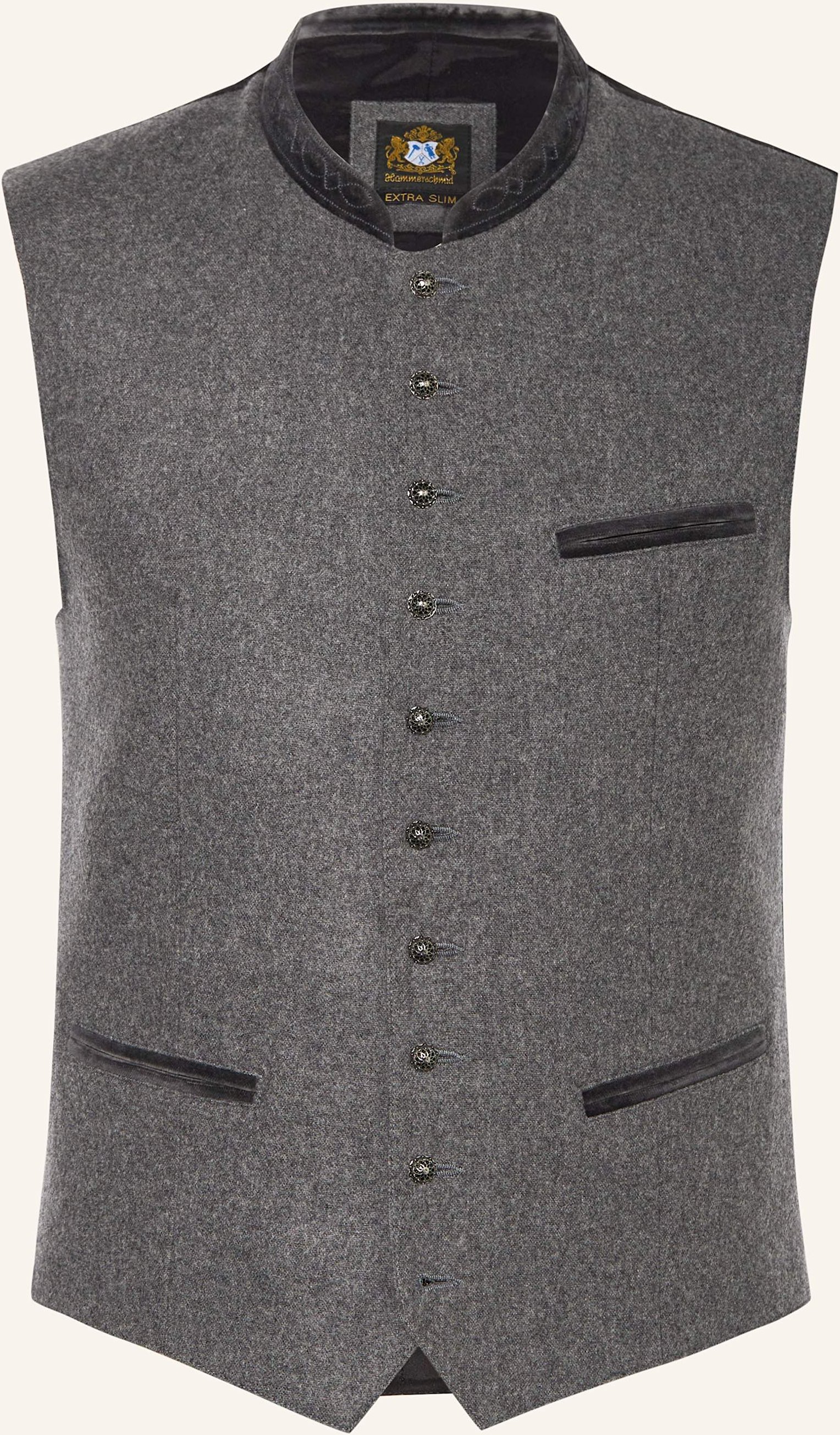 Thumbnail - Hammerschmid Trachtenweste Manuel Extra Slim Fit grau