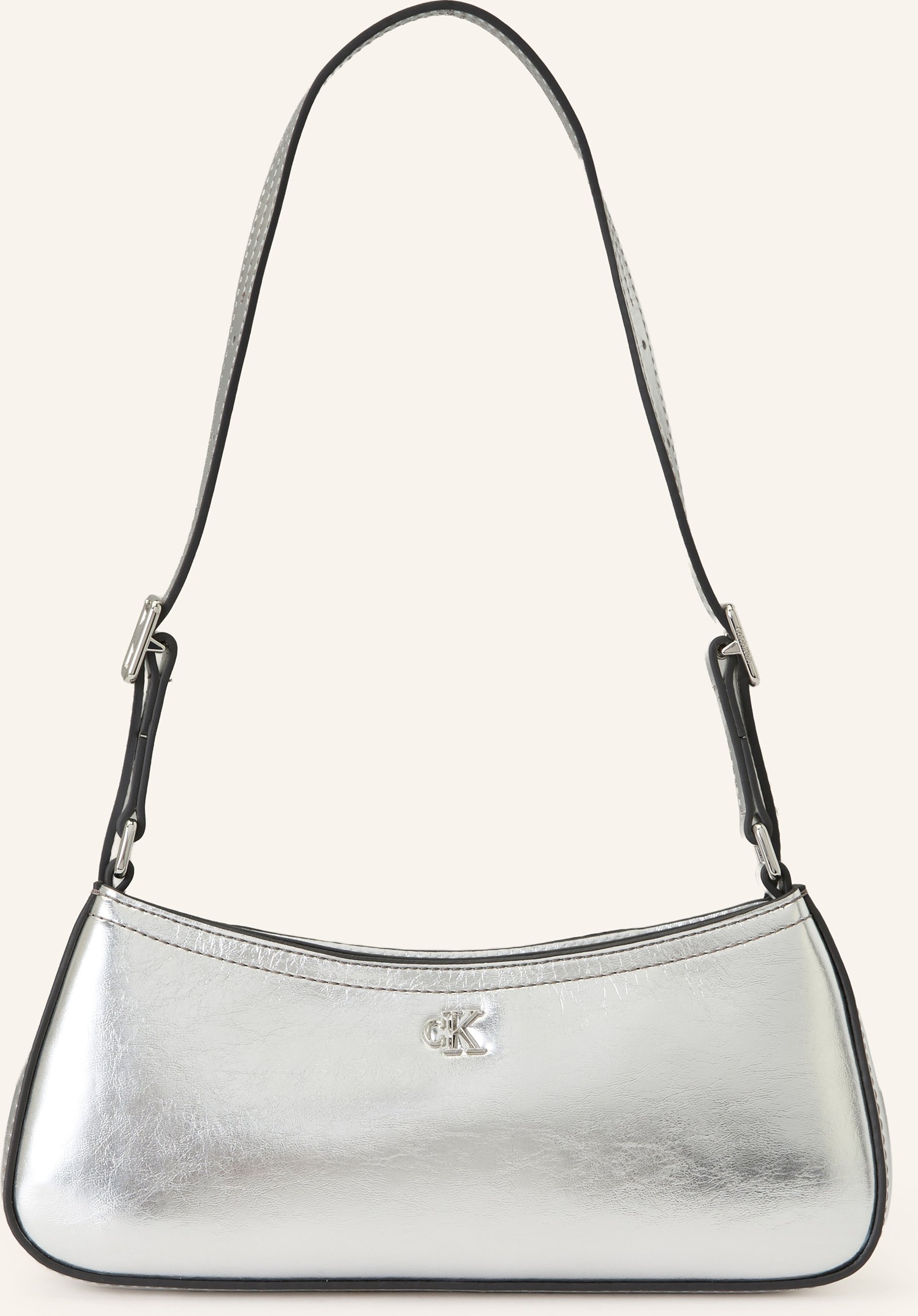 Calvin Klein Schultertasche Small silber