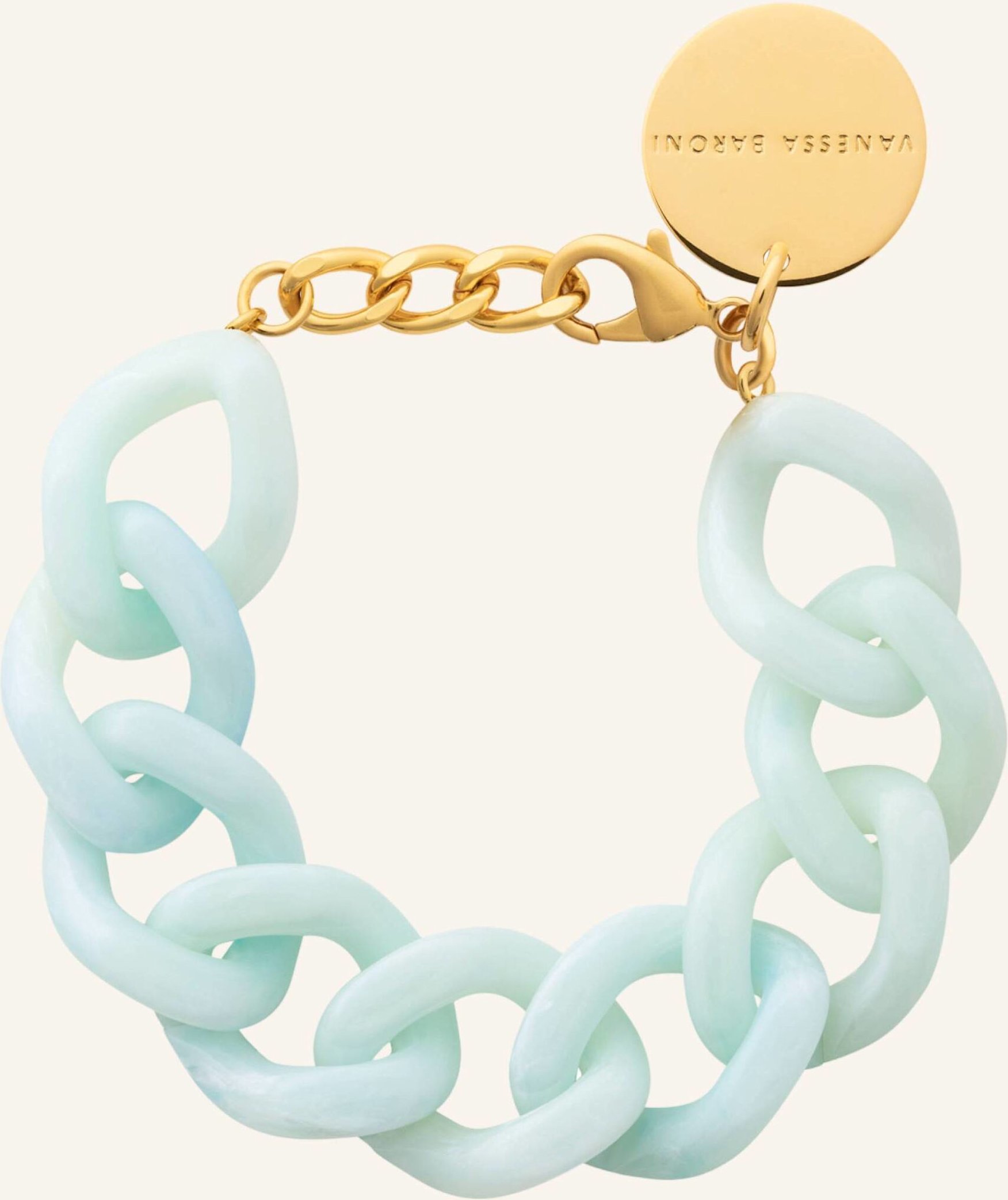 Vanessa Baroni Armbänder Flat Chain Bracelet Cloud Marble By Glambou gold