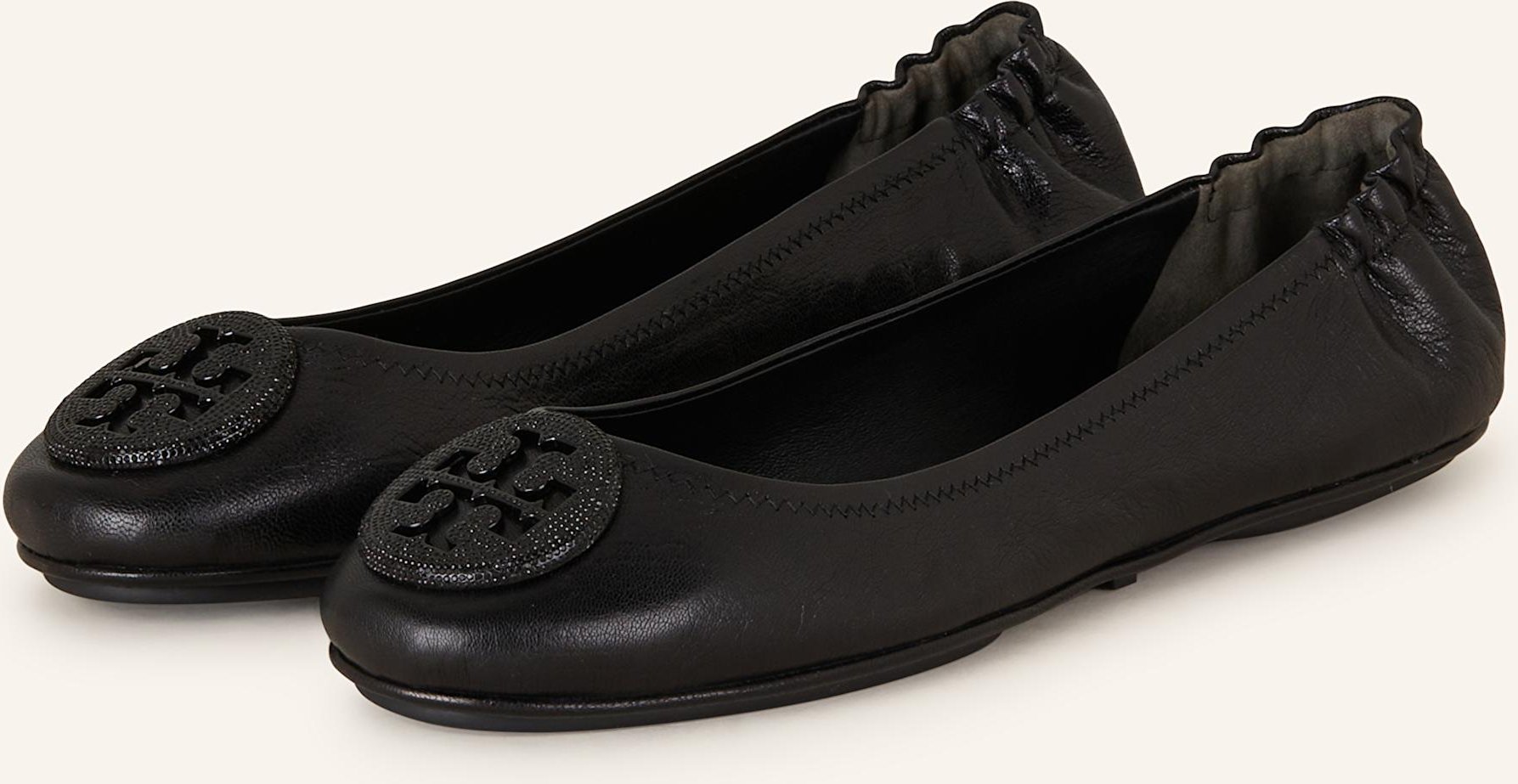 Tory Burch Ballerinas Minnie Mit Schmucksteinen schwarz