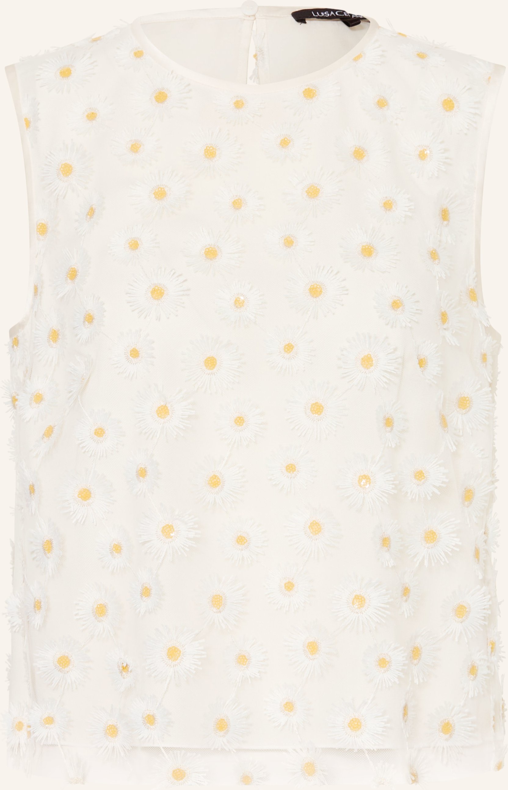 Luisa Cerano Blusentop Mit Pailletten weiss