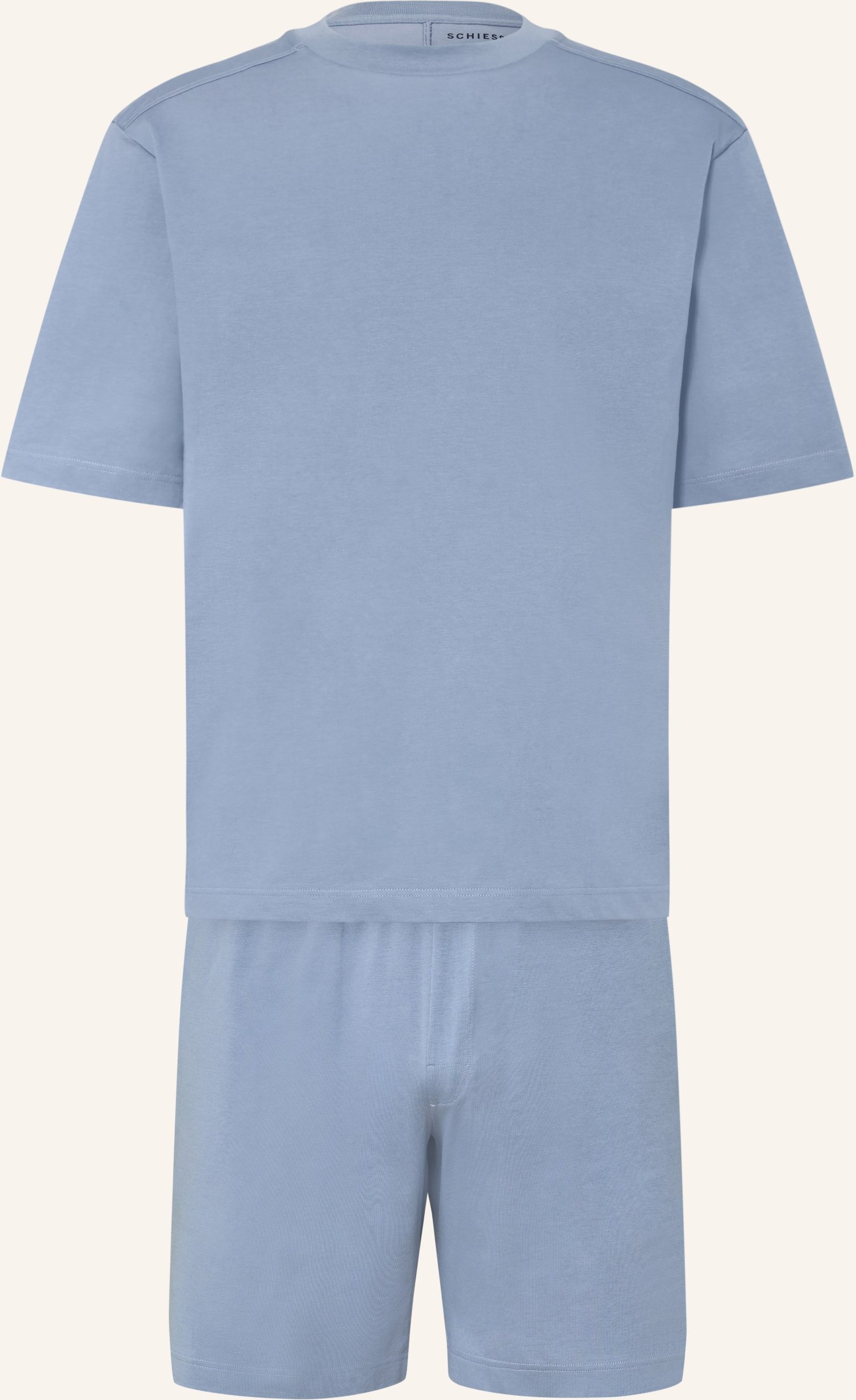 Schiesser Shorty-Schlafanzug Modern Nightwear blau
