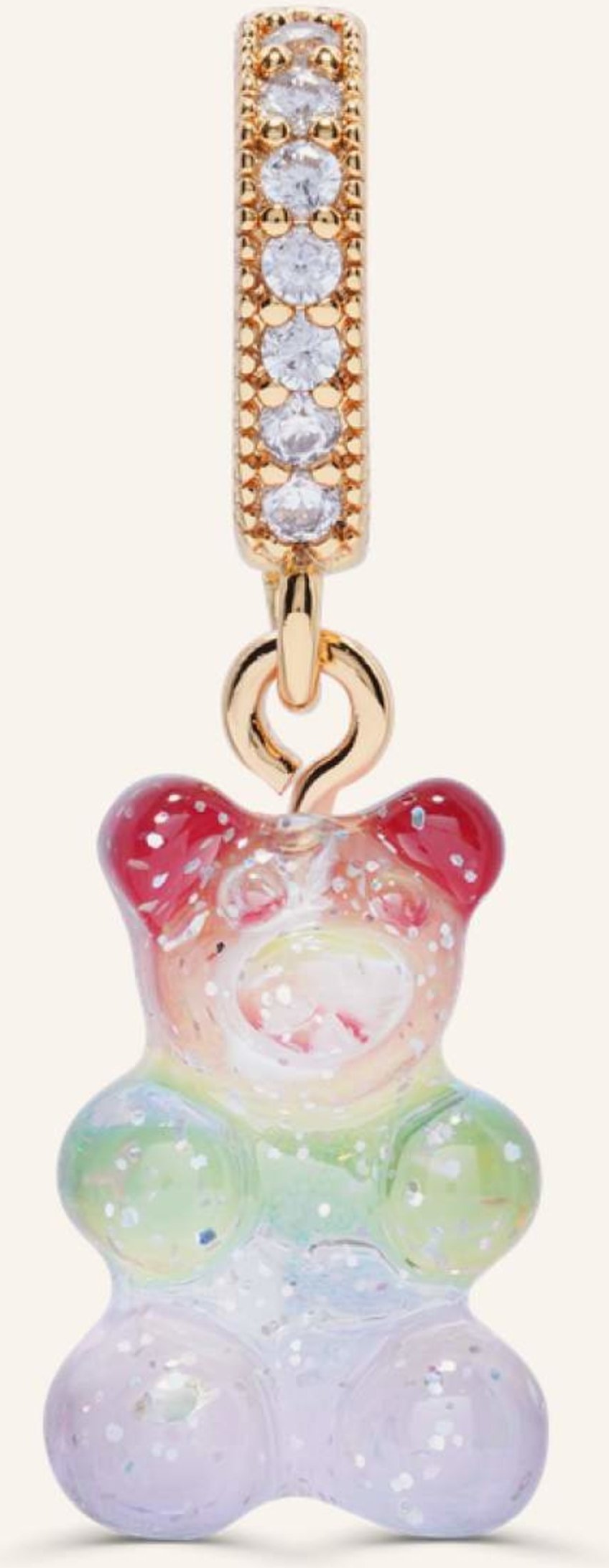 Crystal Haze Anhänger Rainbow Nostalgia Bear By Glambou gold