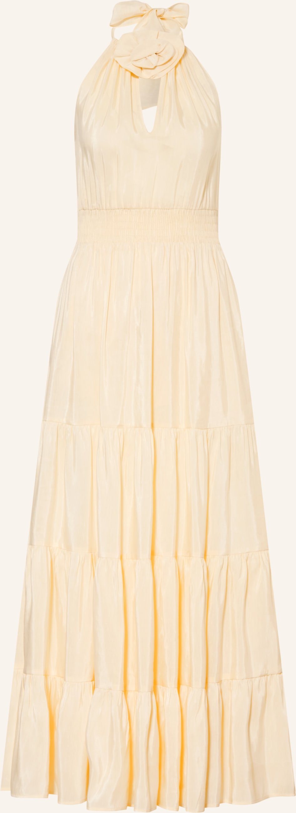 Sandro Kleid Mit Leinen gelb