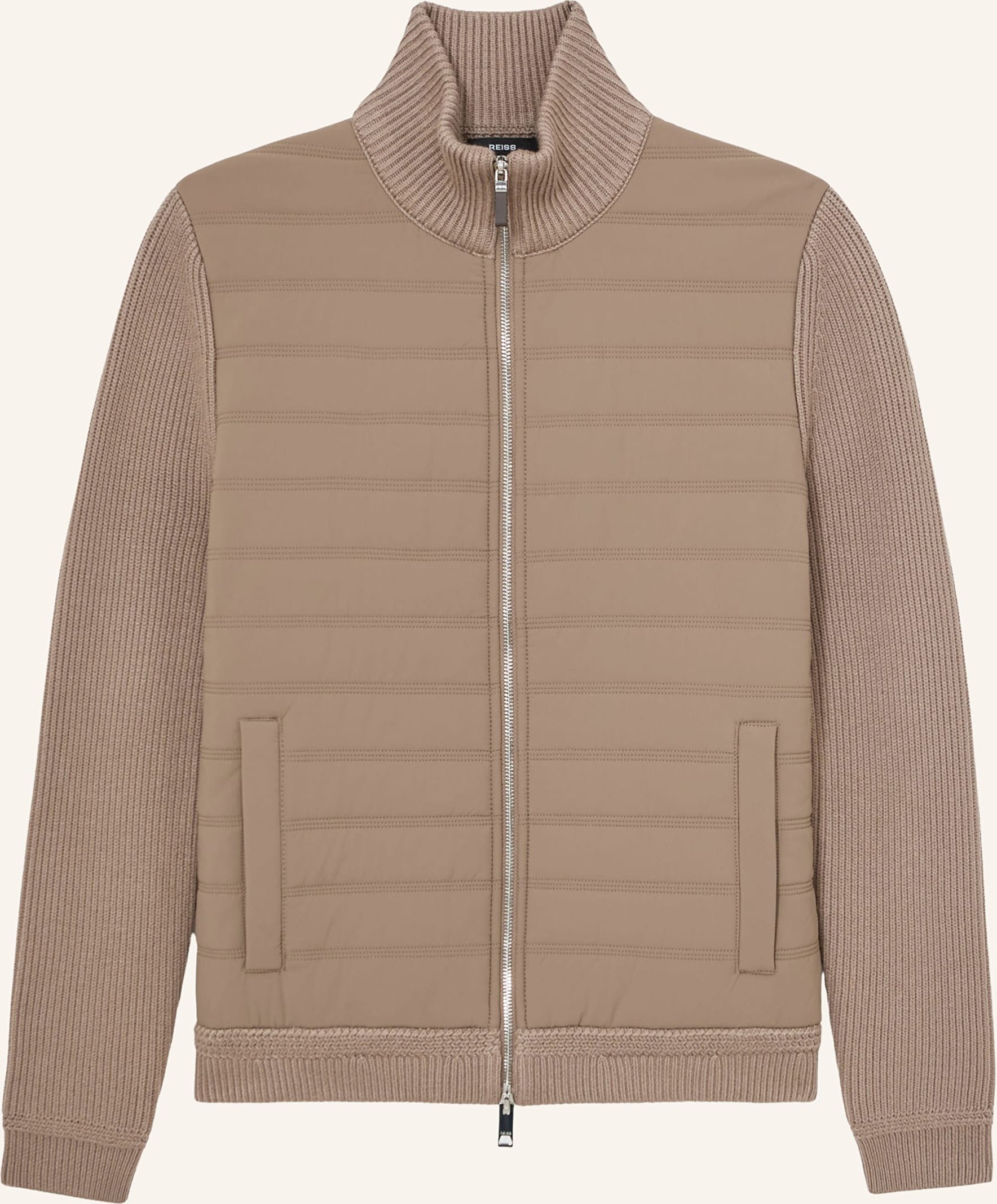Reiss Steppjacke Im Materialmix braun