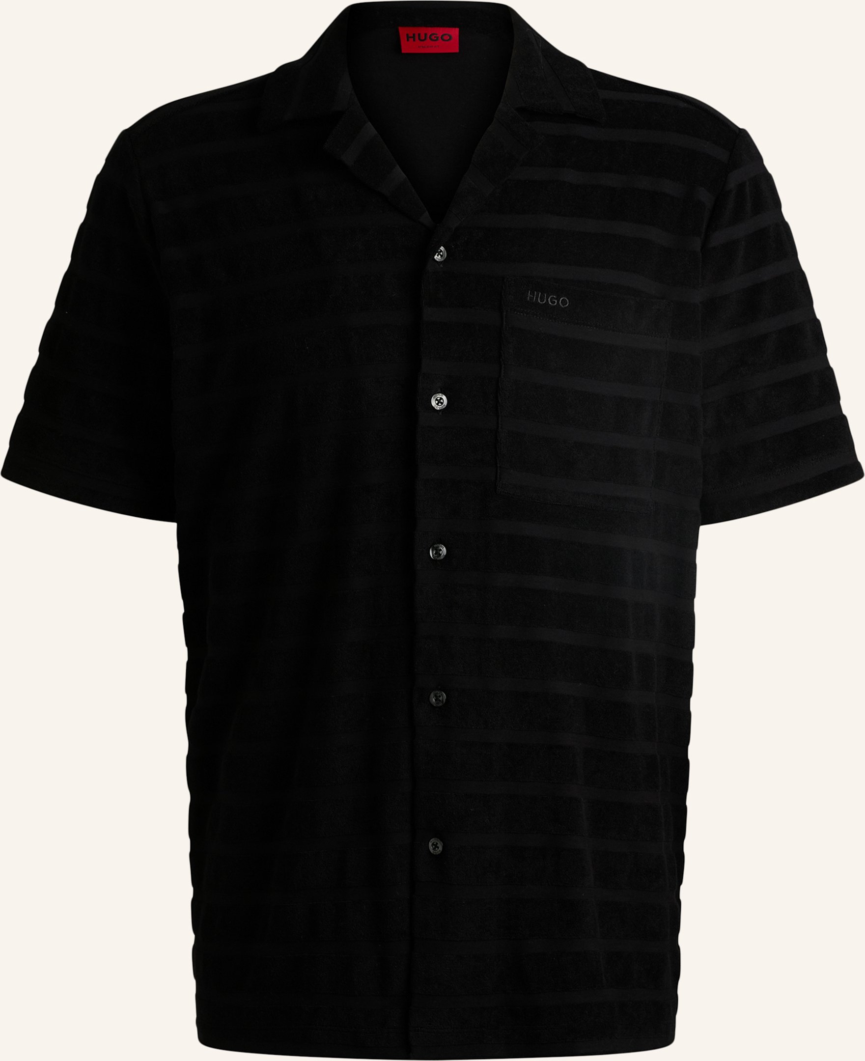 Hugo Business Hemd Ellino Relaxed Fit schwarz