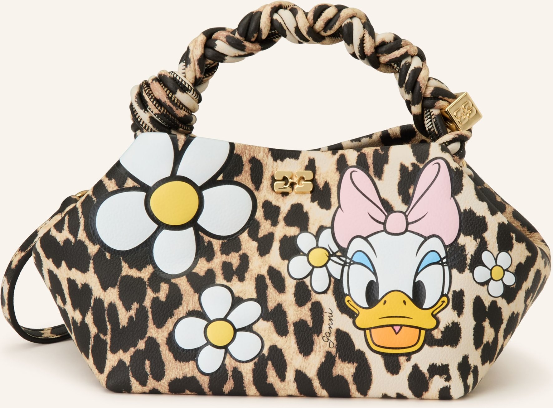 Ganni Handtasche Bou Small Daisy beige