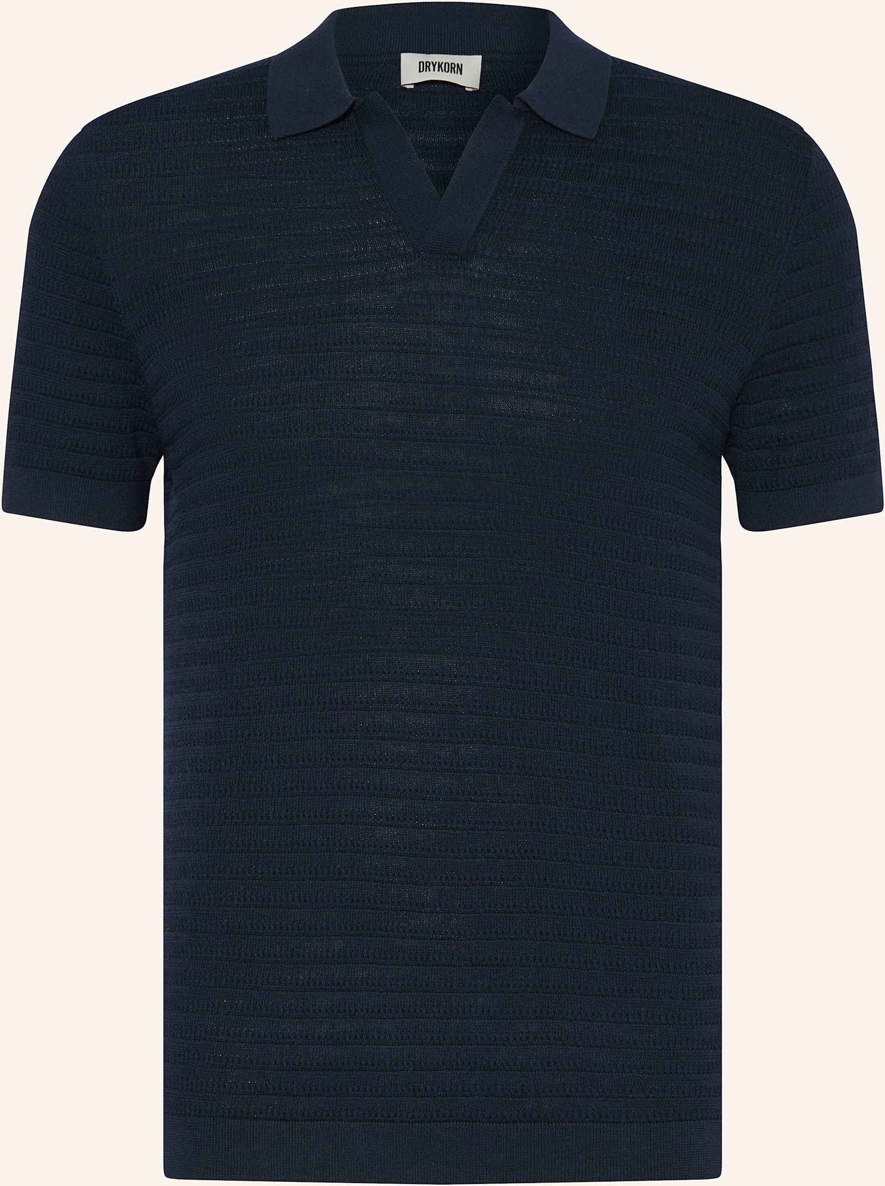 Thumbnail - Drykorn Strick-Poloshirt Braian blau