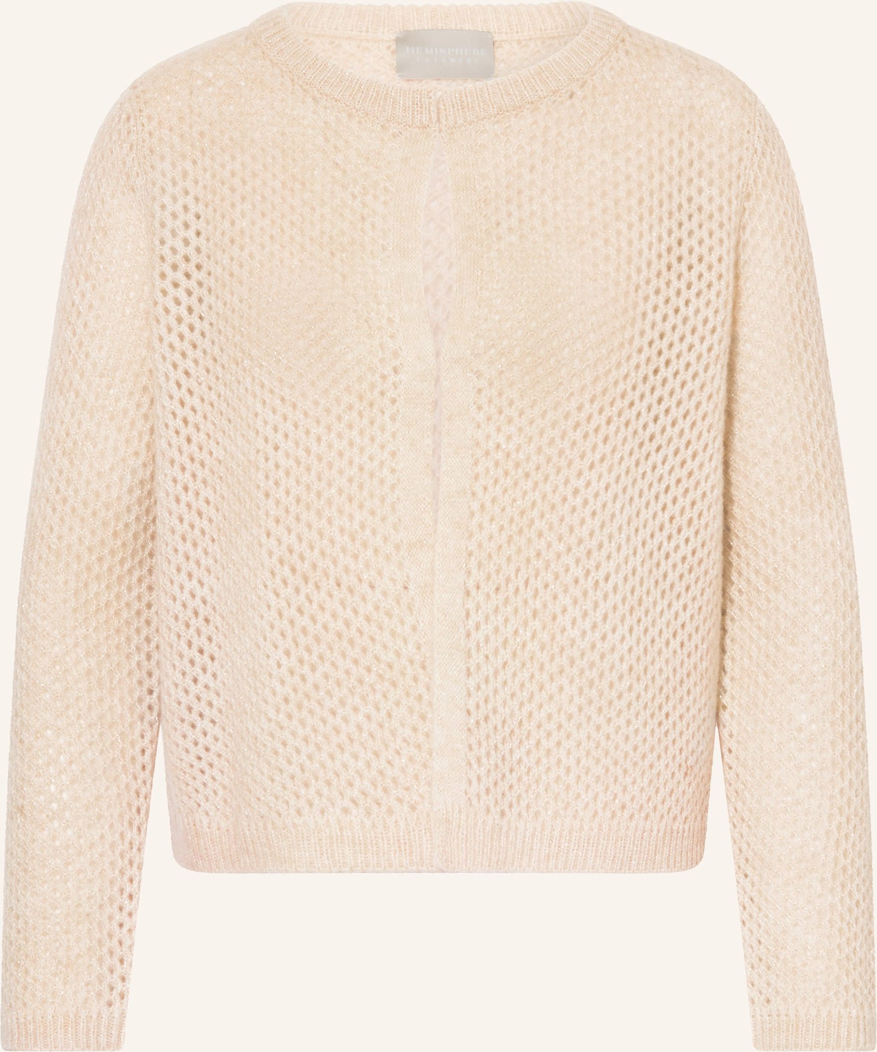 Hemisphere Strickjacke Mit Cashmere Und Glitzergarn beige