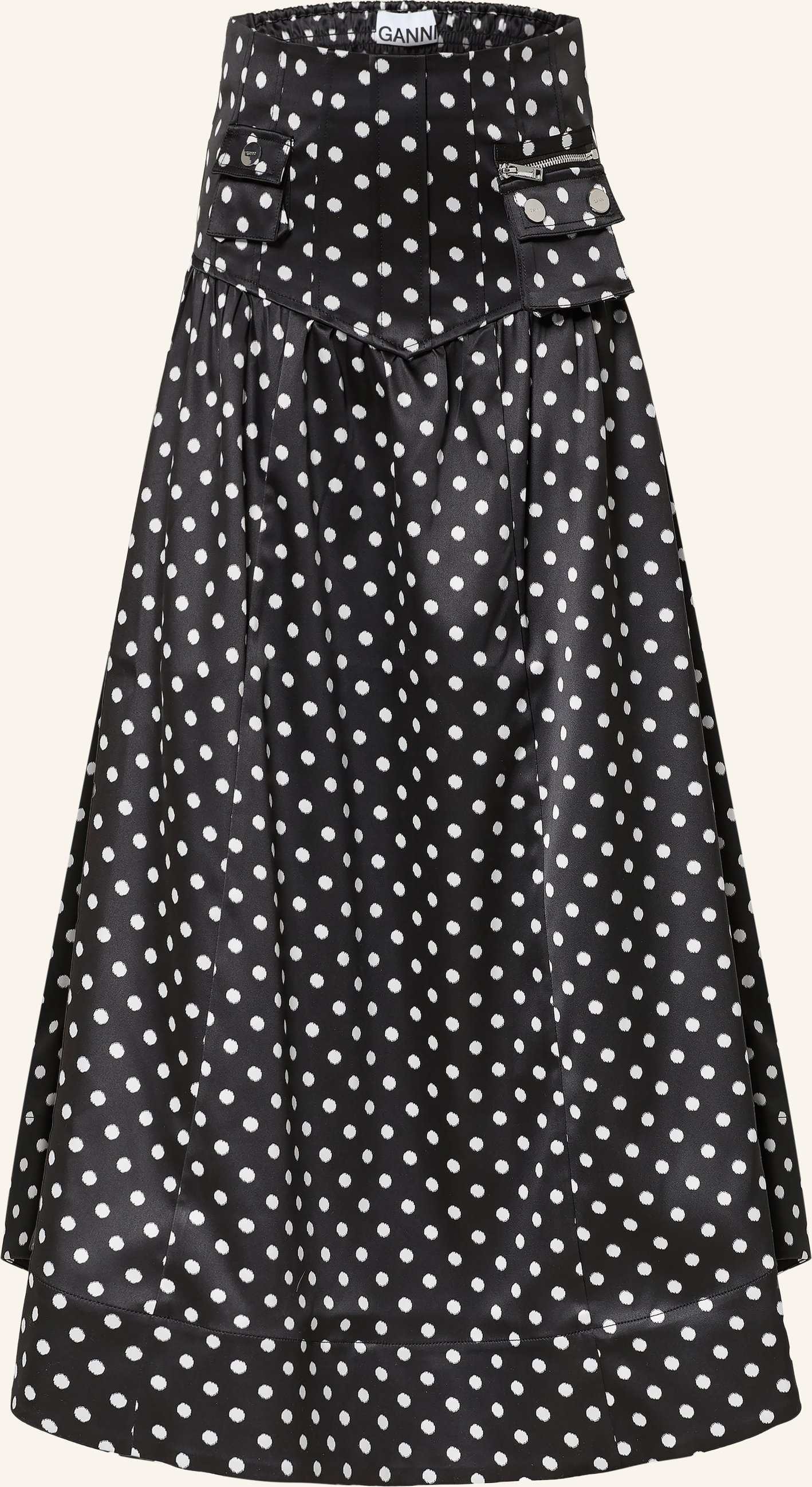 Ganni Satinrock schwarz