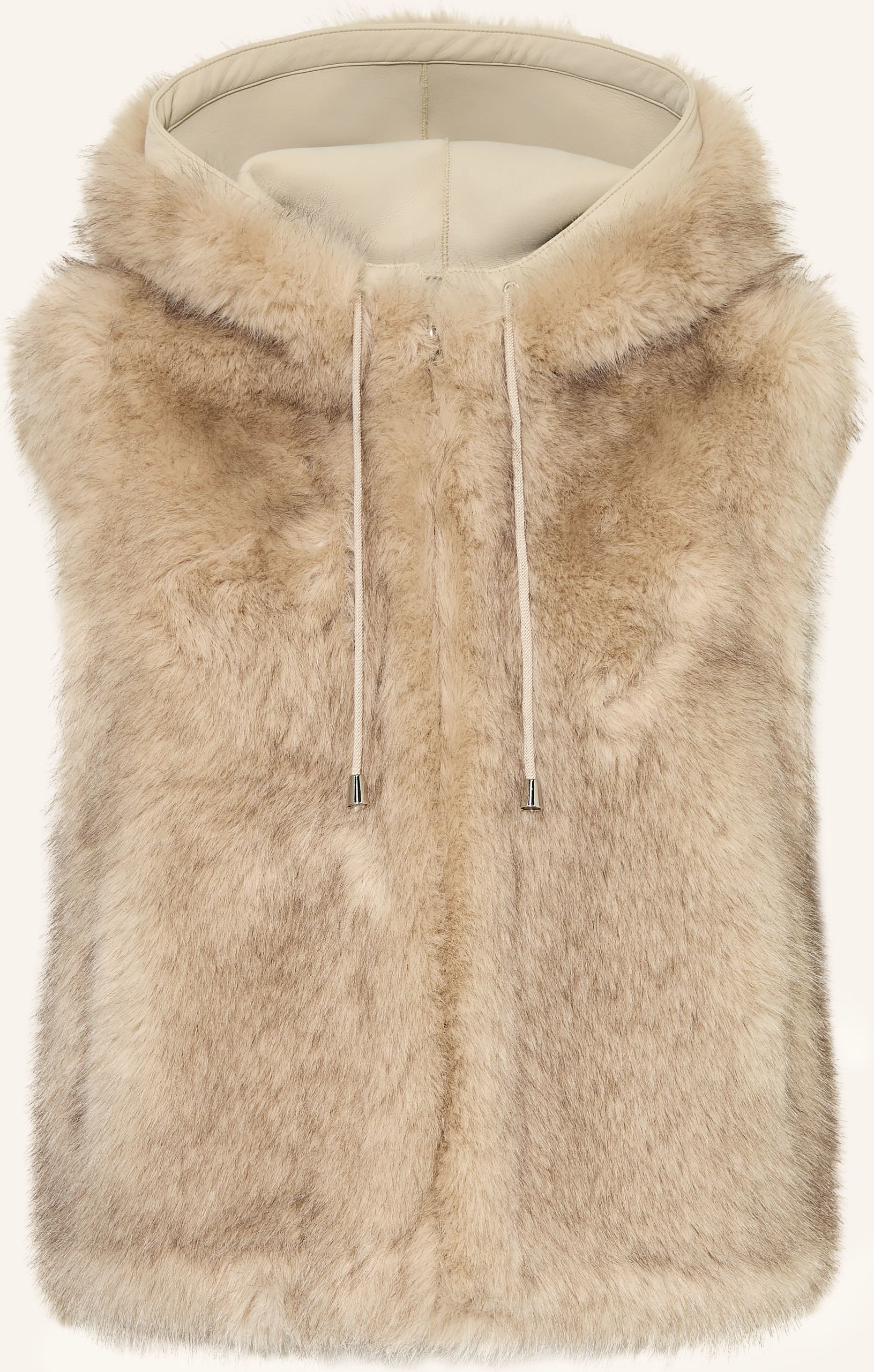 Maje Kunstfell-Weste beige