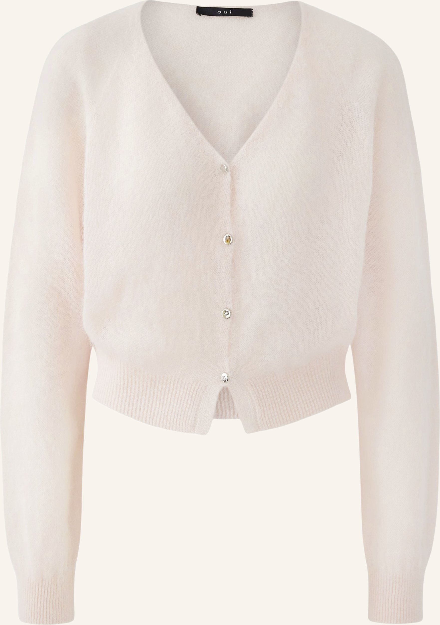 Oui Strickjacke Mit Alpaka rosa