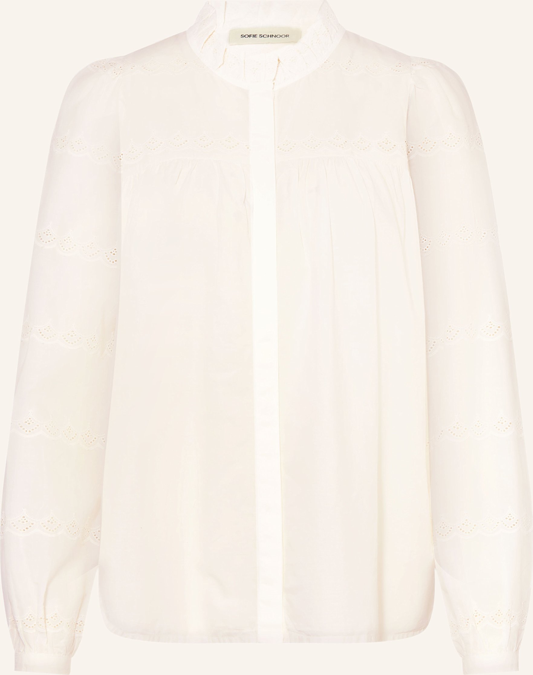 Thumbnail - Sofie Schnoor Bluse Dagmarsw Mit Lochspitze Und Rüschen weiss