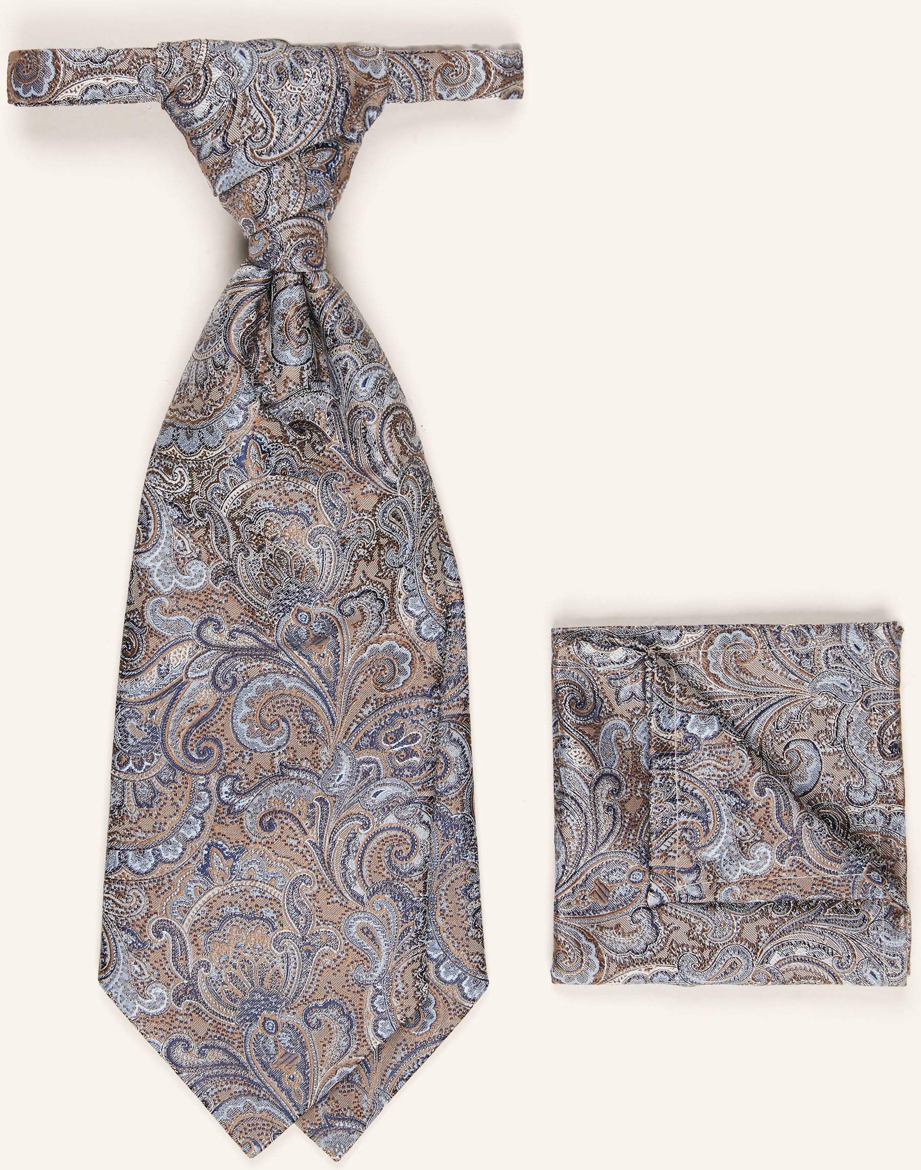 Wilvorst Set: Krawatte Und Einstecktuch blau