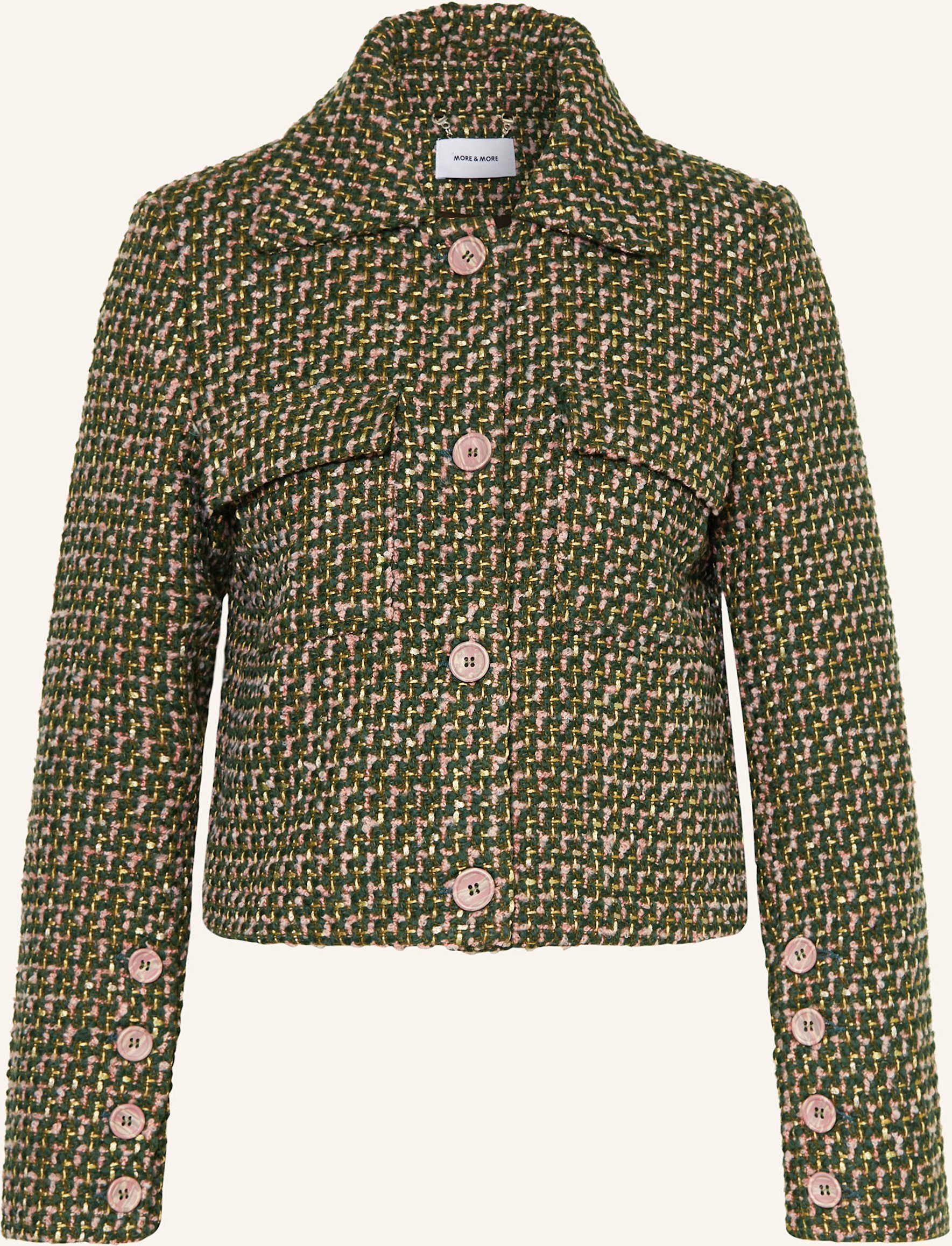 More & More Kastenjacke Aus Bouclé gruen